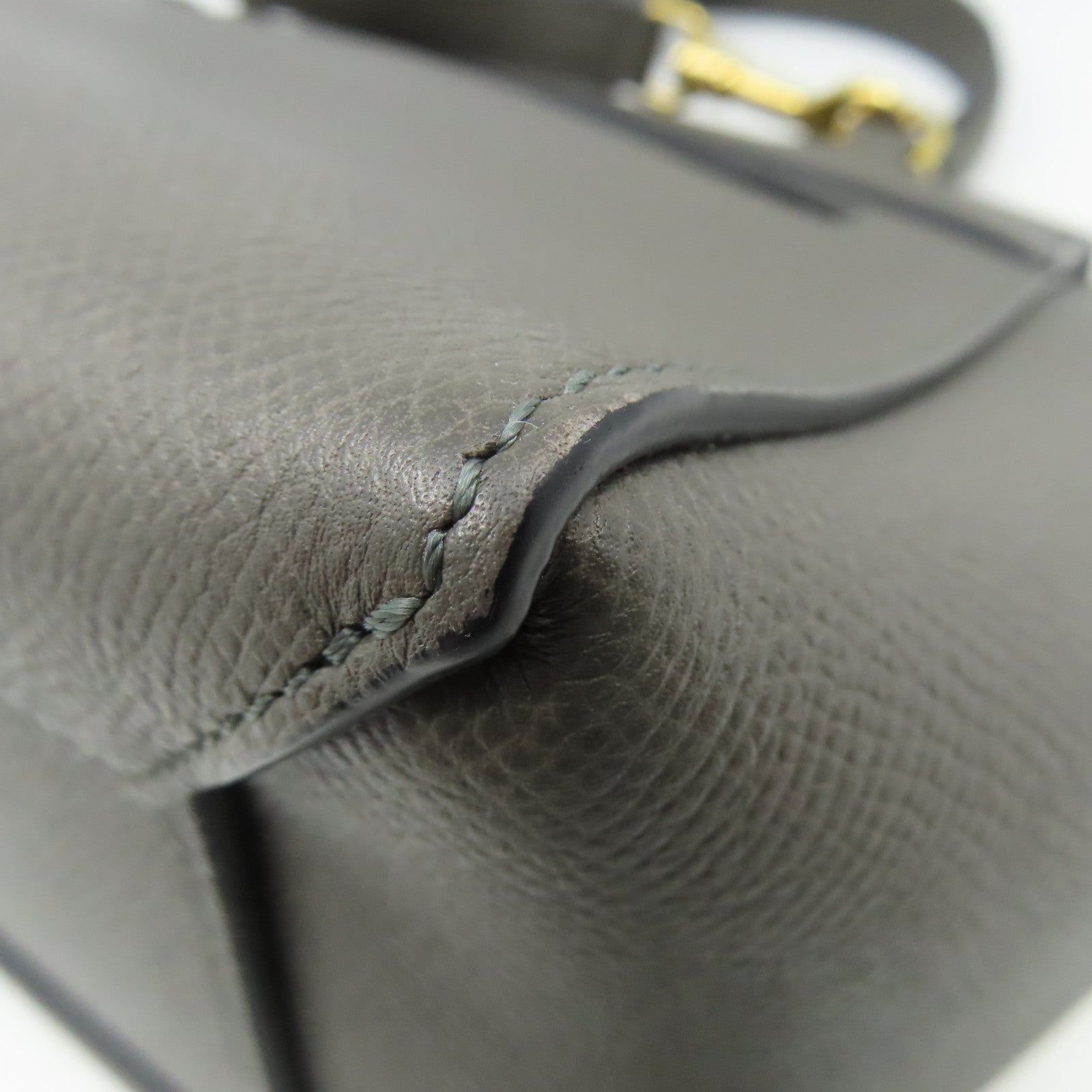 CELINE 牛皮皮革Belt Bag金扣手挽肩背兩用袋灰色