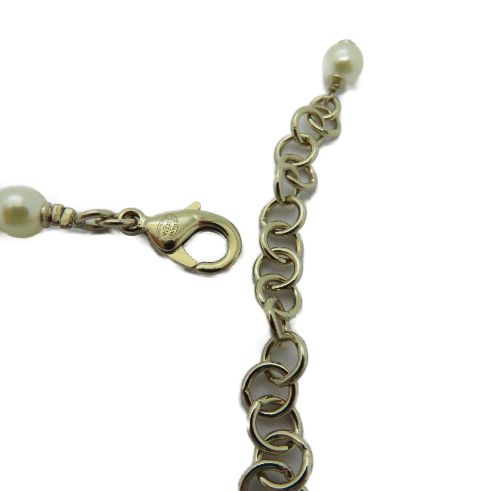 CHANEL PVC/金屬Necklace項鍊白色/金色