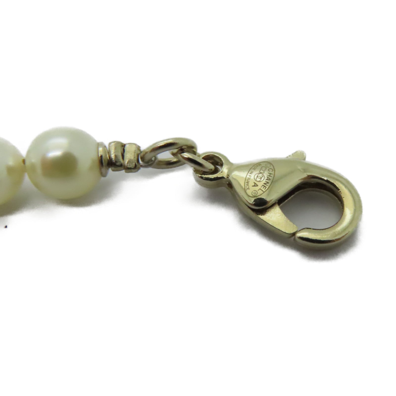 CHANEL PVC/金屬Necklace項鍊白色/金色