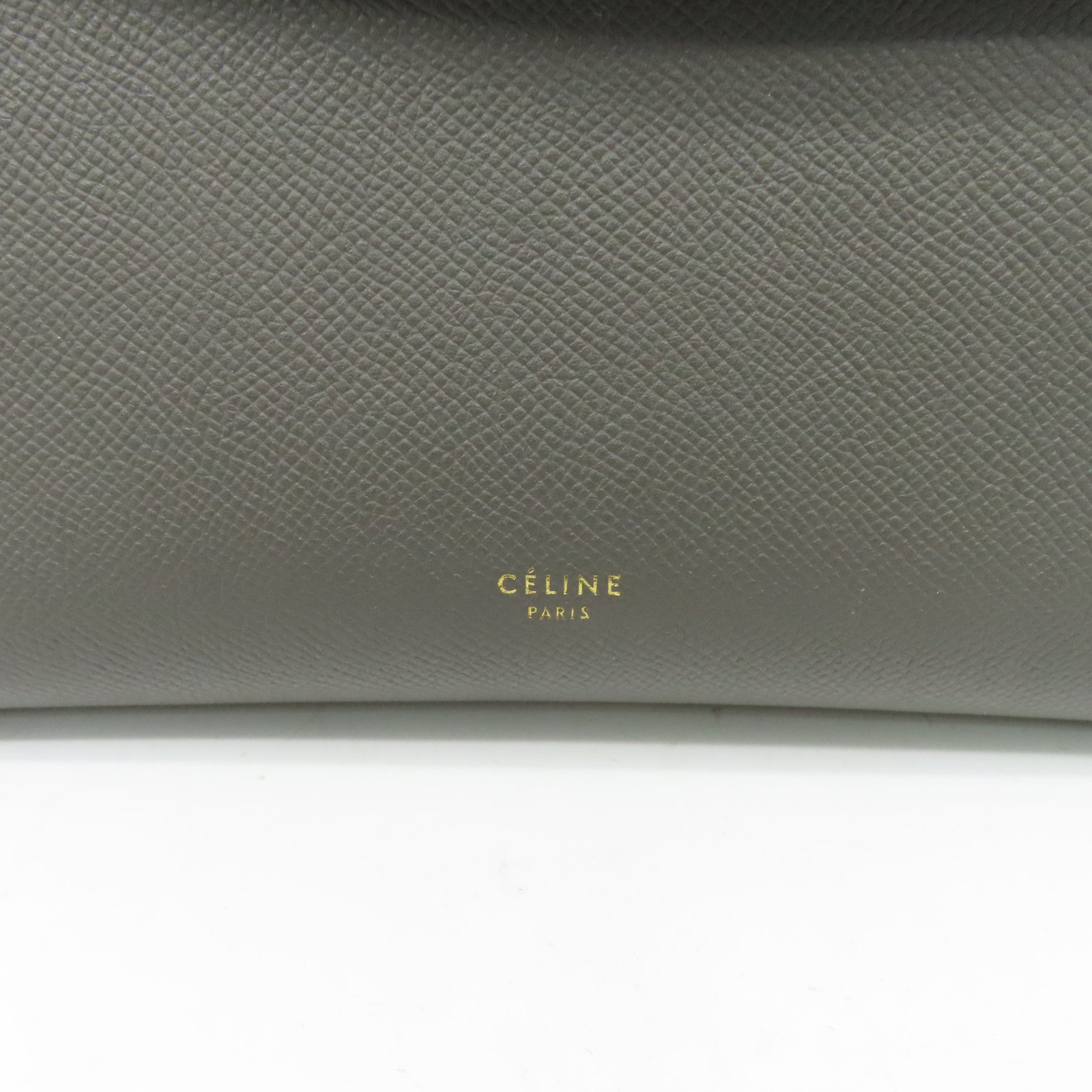 CELINE 牛皮皮革Belt Bag金扣手挽肩背兩用袋灰色