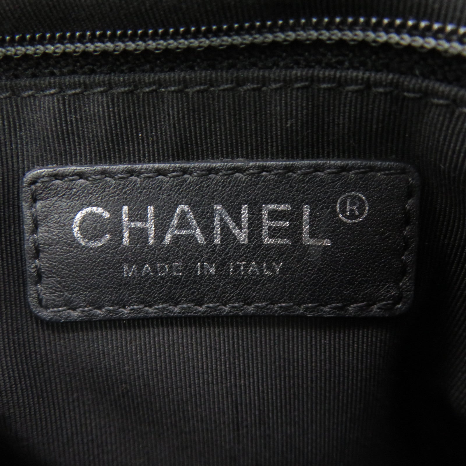 CHANEL 菱格牛皮皮革Chain Shoulder Bag銀扣鏈帶肩背袋黑色