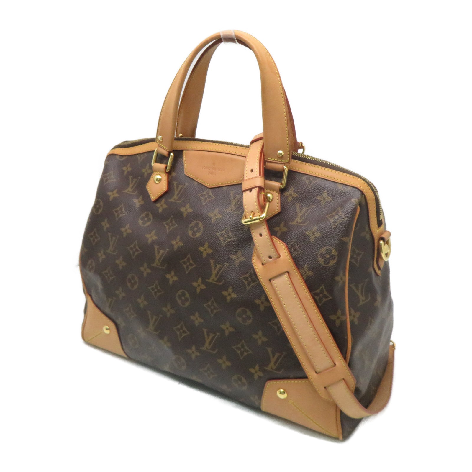 LOUIS VUITTON Monogram Retiro GM金扣手挽肩背兩用袋啡色