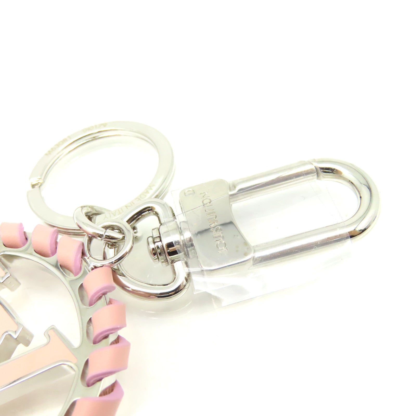 LOUIS VUITTON 金屬Very Bag Charm and Key Holder掛飾銀色/粉紅色