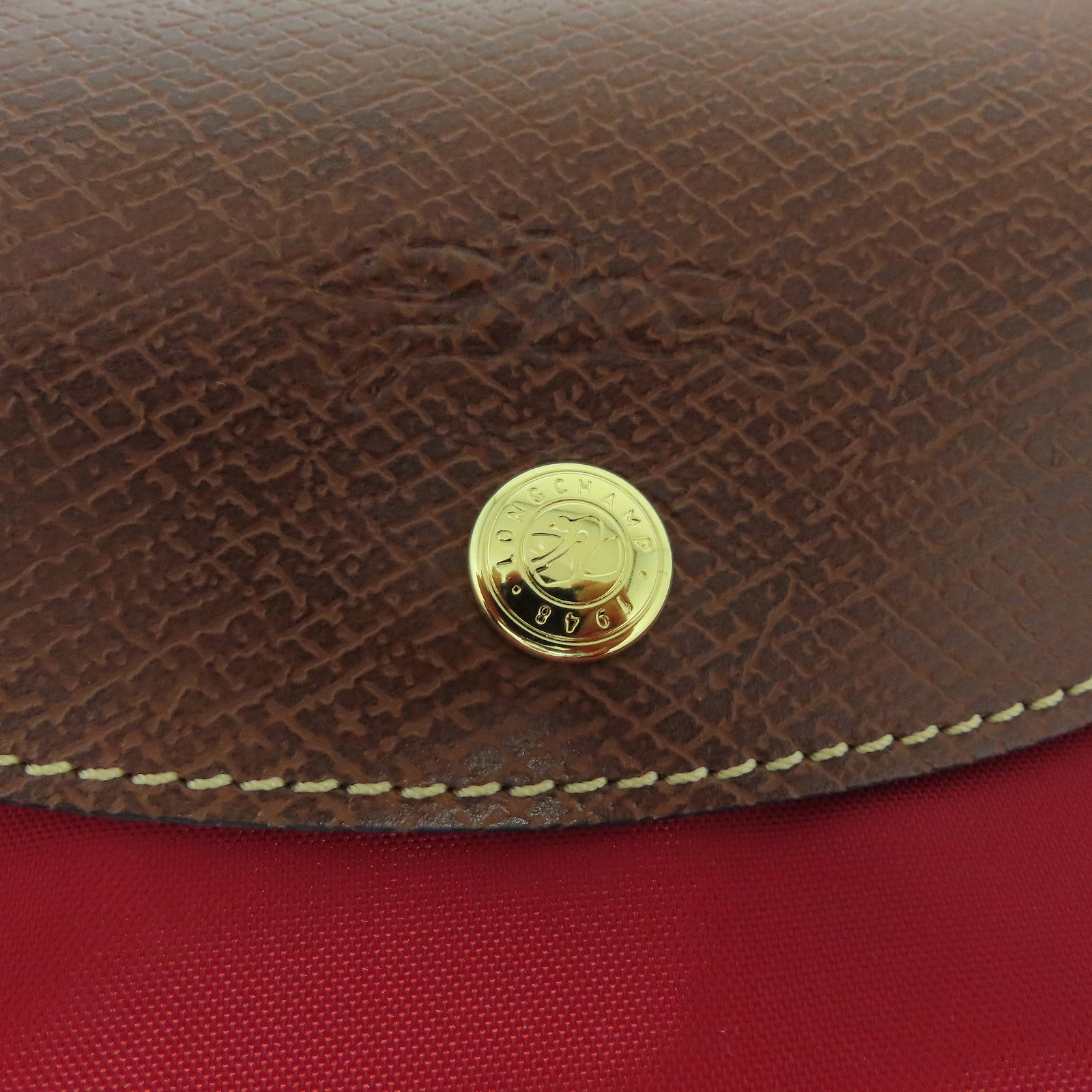 Longchamp 帆布Hand Bag金扣手挽袋紅色