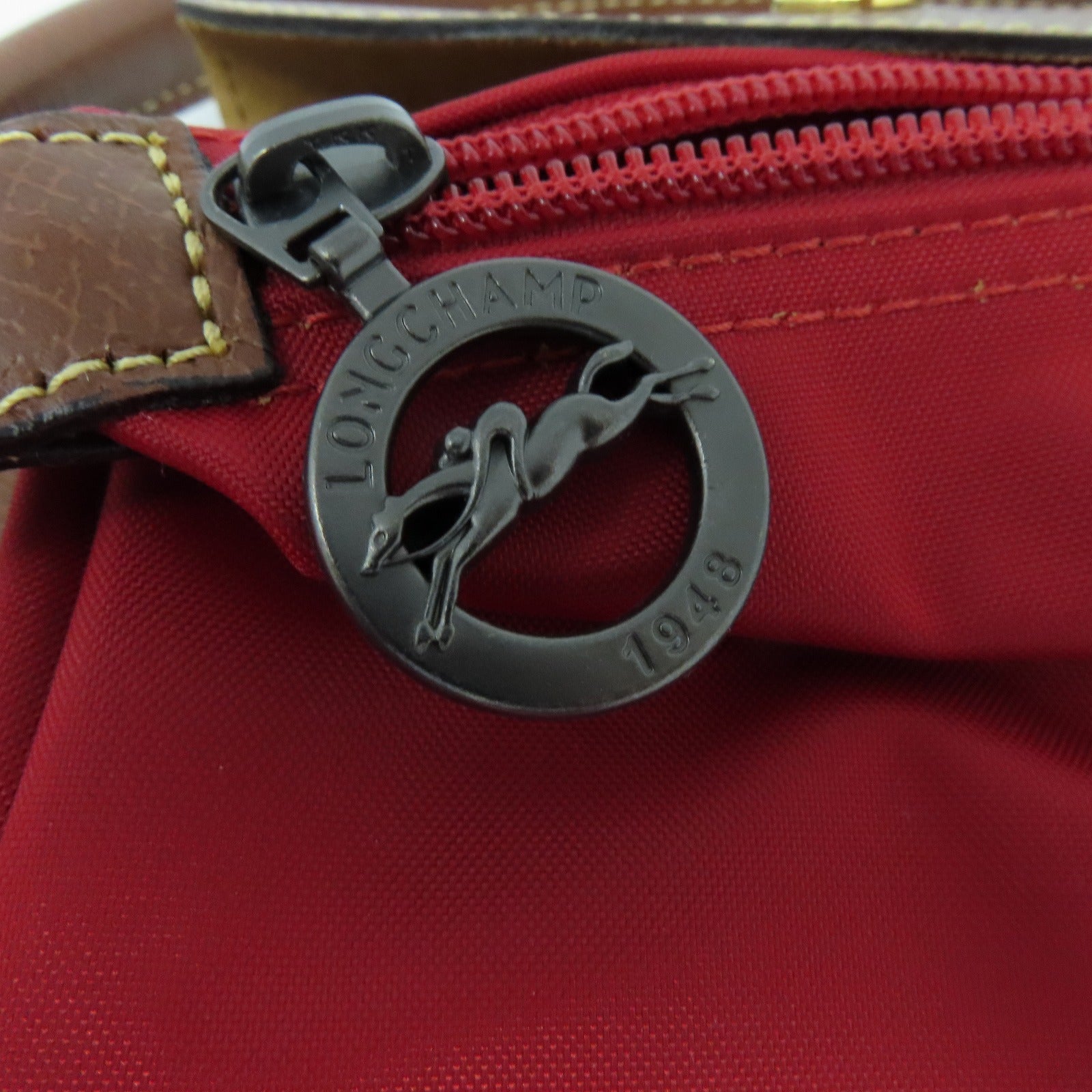 Longchamp 帆布Hand Bag金扣手挽袋紅色