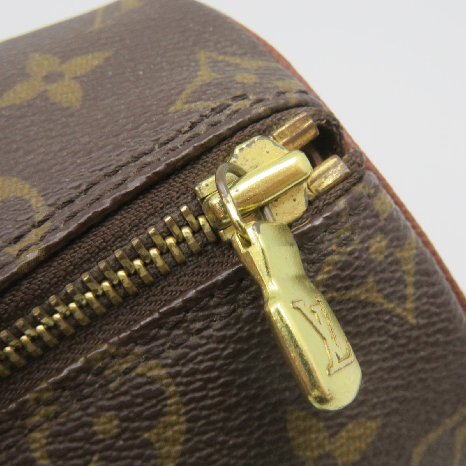 LOUIS VUITTON Monogram Papillon PM Hand Bag Brown