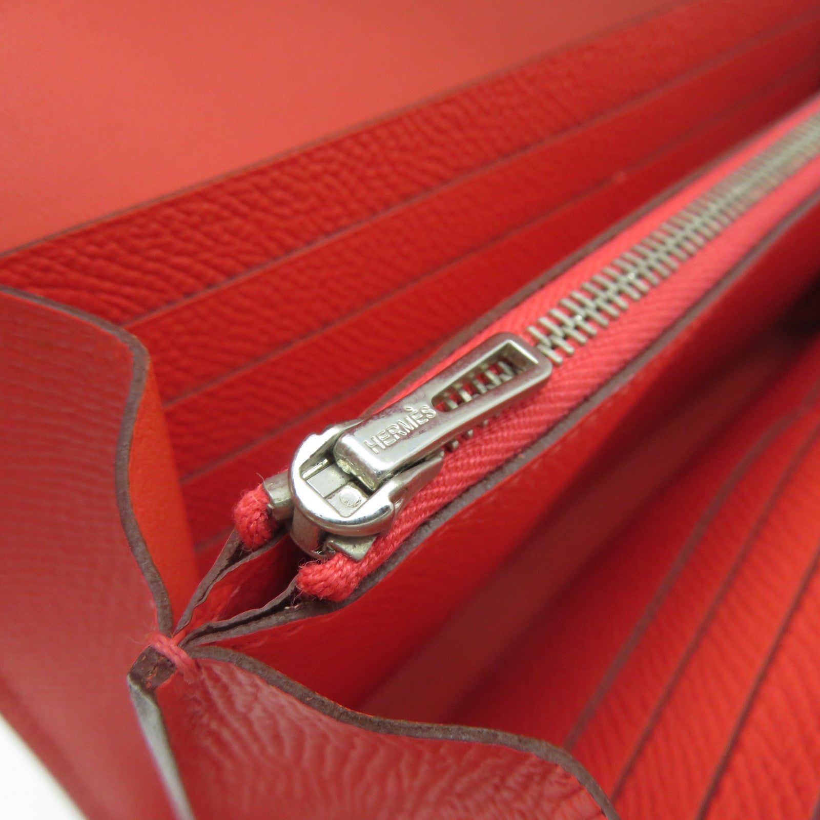 HERMES Epsom皮革Constance Wallet銀扣長錢包Rose Jaipur蜜桃紅色