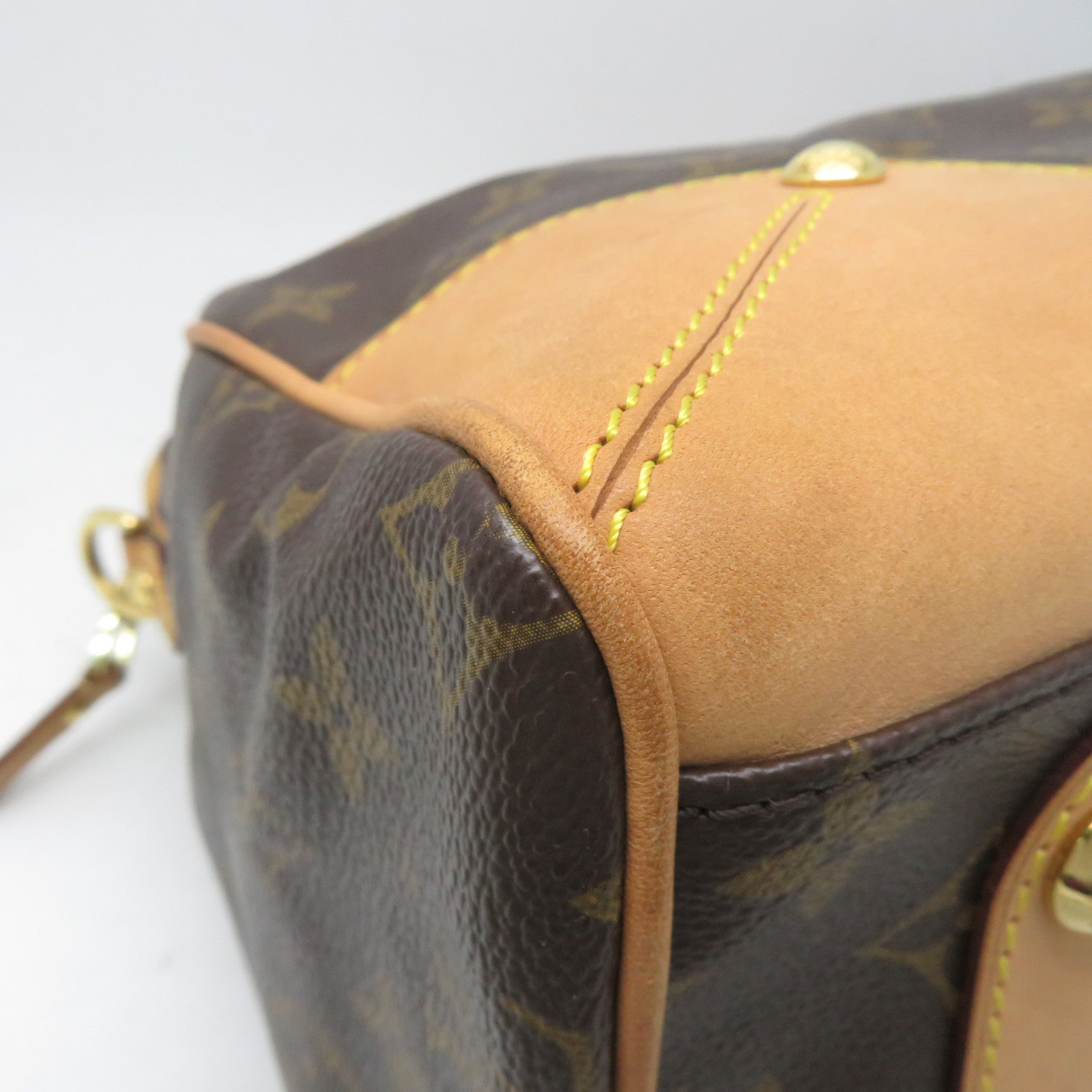 LOUIS VUITTON Monogram Retiro GM金扣手挽肩背兩用袋啡色