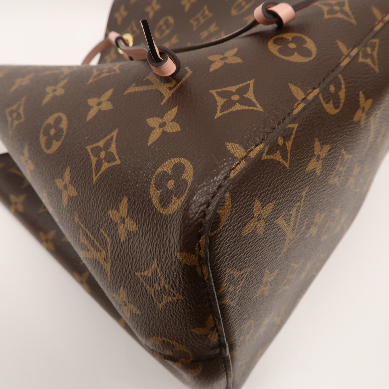 LOUIS VUITTON Monogram NeoNoe MM金扣肩背袋啡色/粉紅色