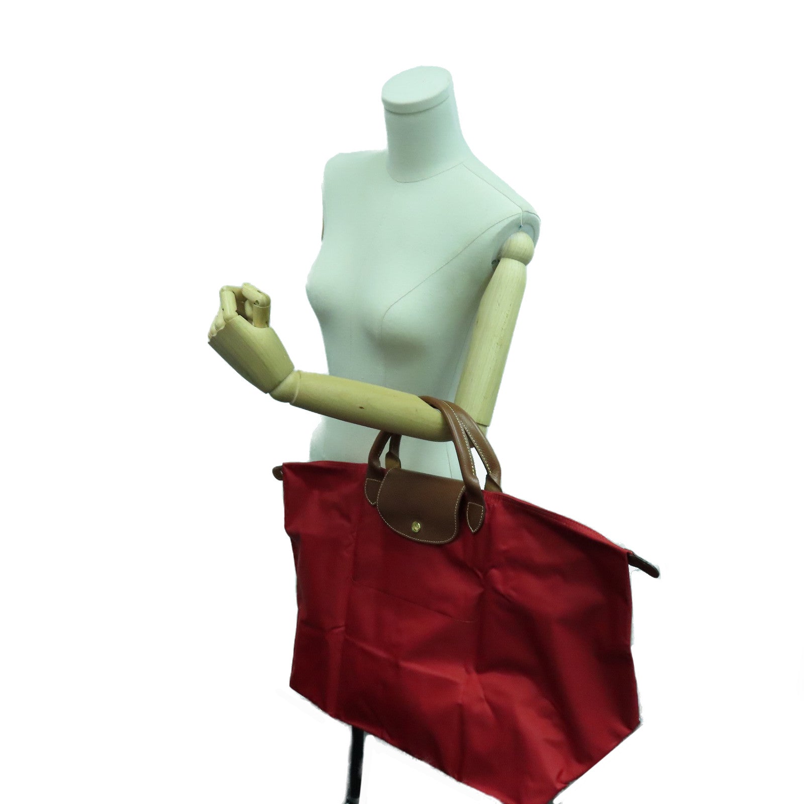 Longchamp 帆布Hand Bag金扣手挽袋紅色