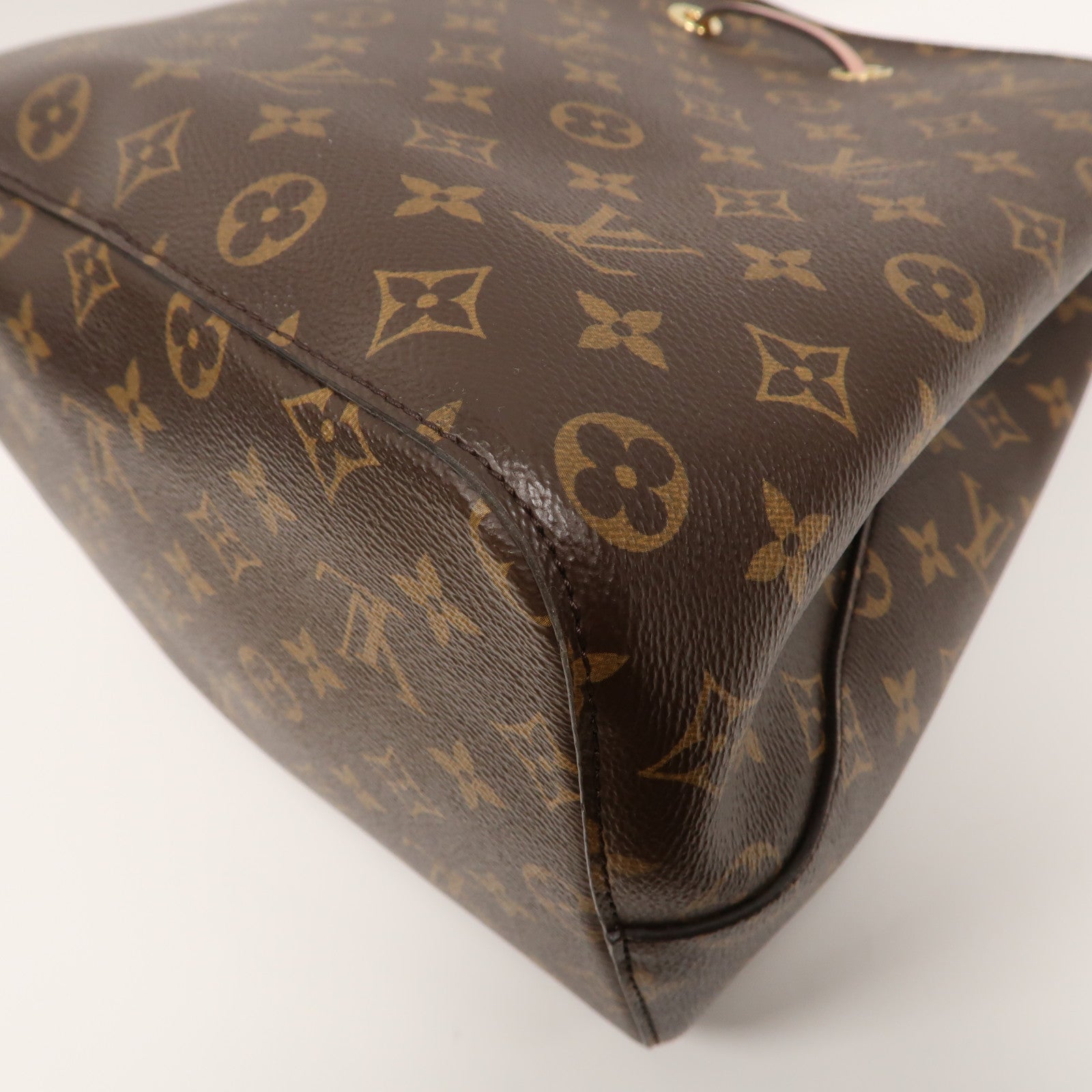 LOUIS VUITTON Monogram NeoNoe MM金扣肩背袋啡色/粉紅色