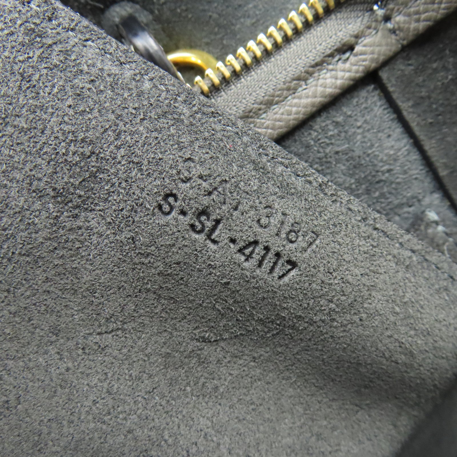 CELINE 牛皮皮革Belt Bag金扣手挽肩背兩用袋灰色