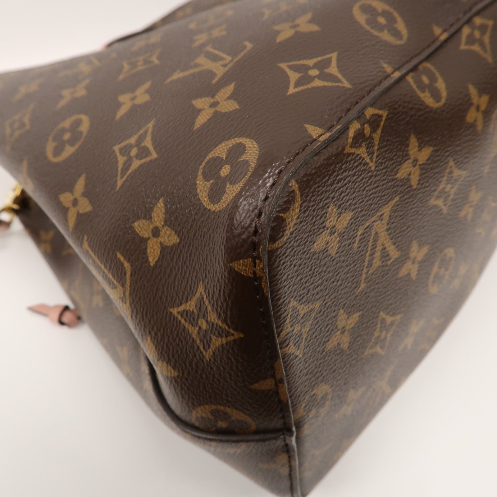 LOUIS VUITTON Monogram NeoNoe MM金扣肩背袋啡色/粉紅色