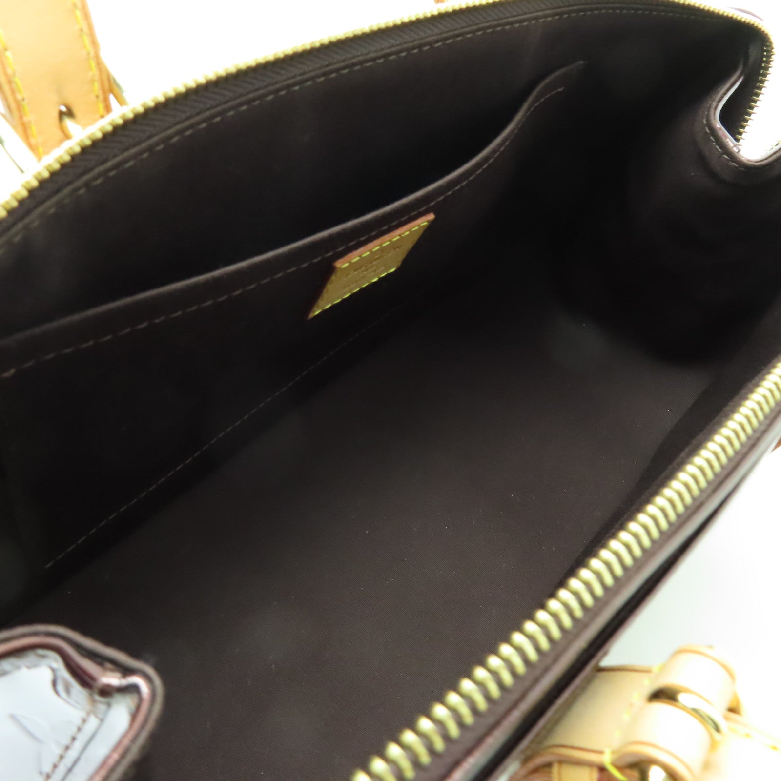 LOUIS VUITTON Monogram Vernis Rosewood Avenue金扣手挽袋酒紅色