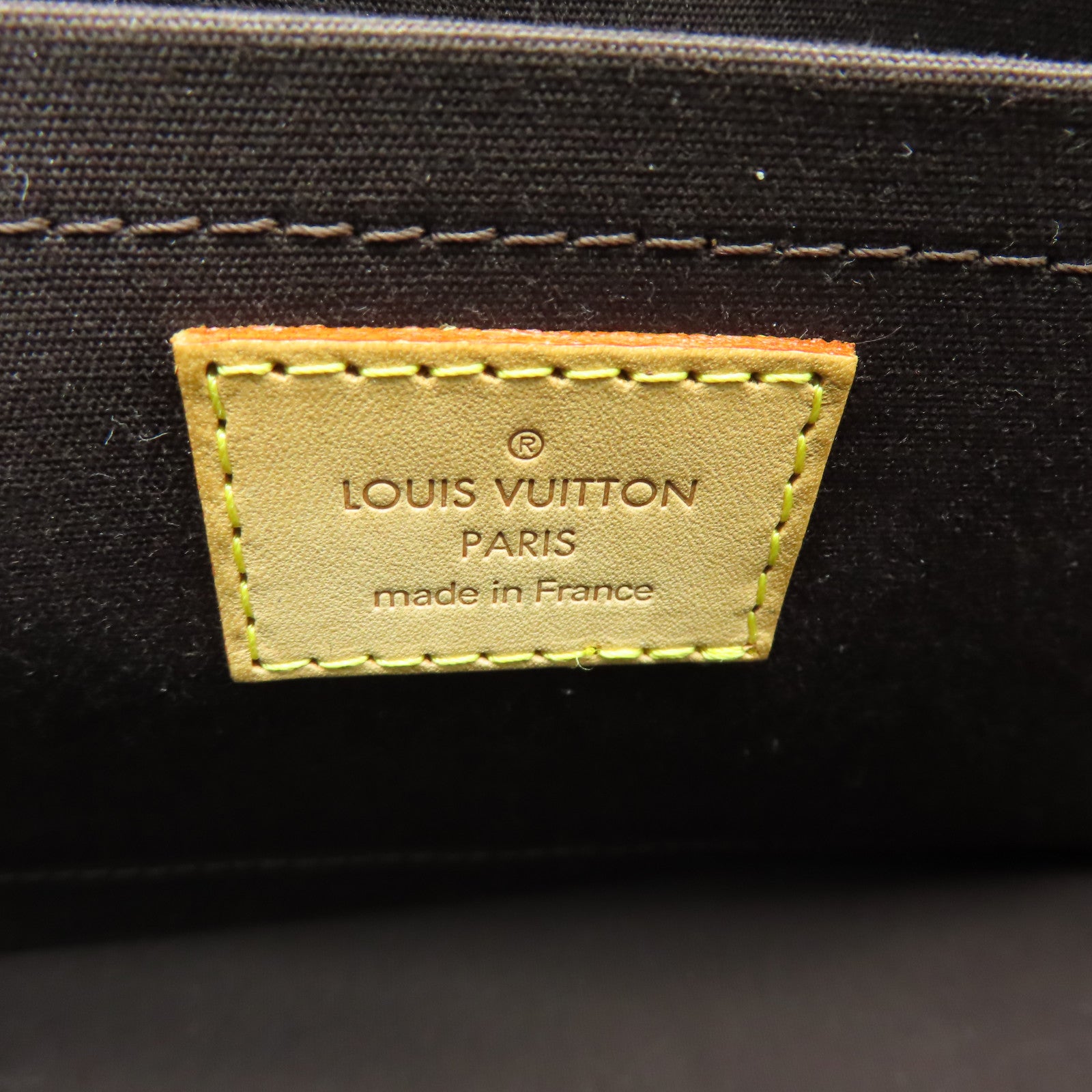 LOUIS VUITTON Monogram Vernis Rosewood Avenue金扣手挽袋酒紅色
