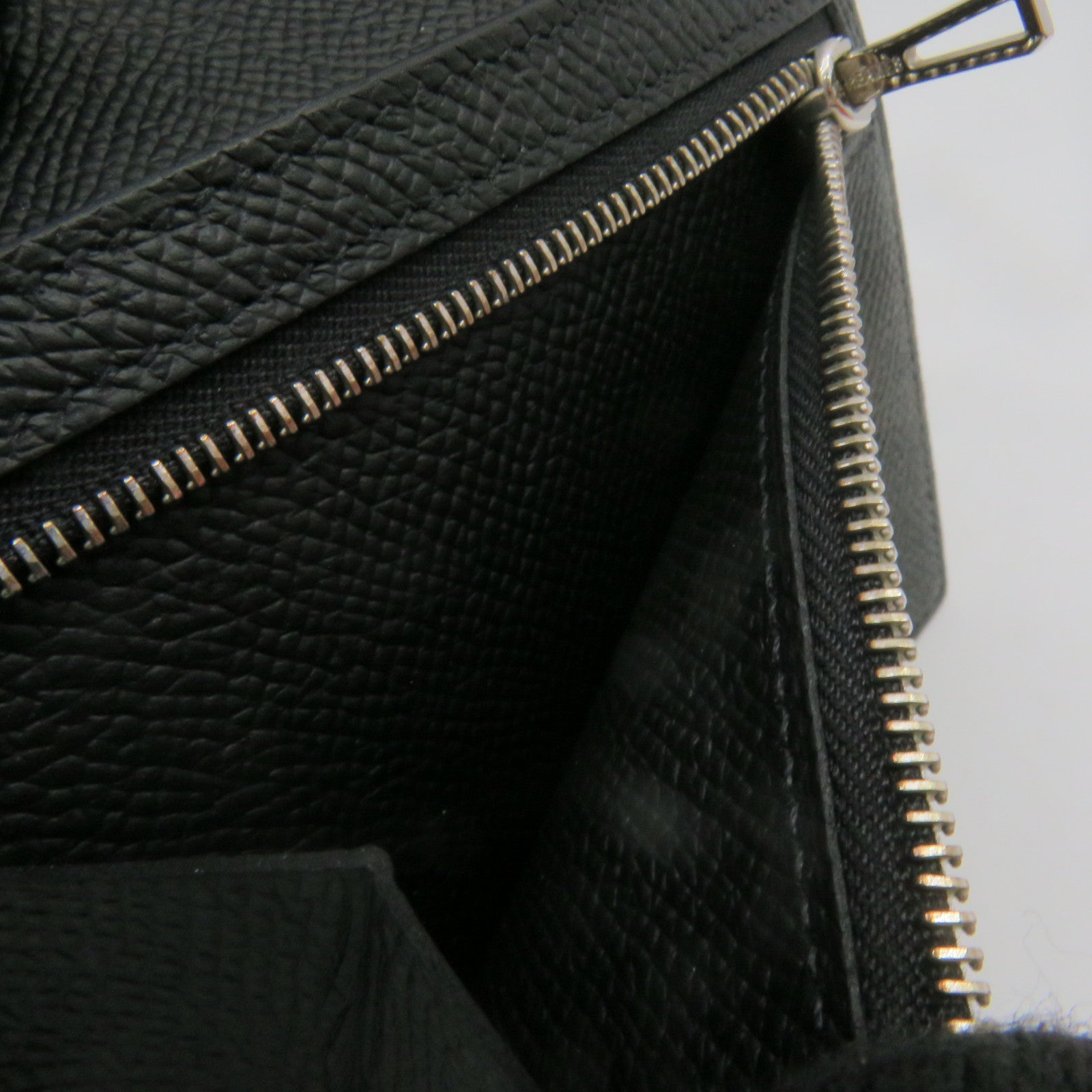 HERMES Epsom皮革Bearn Wallet銀扣短錢包黑色