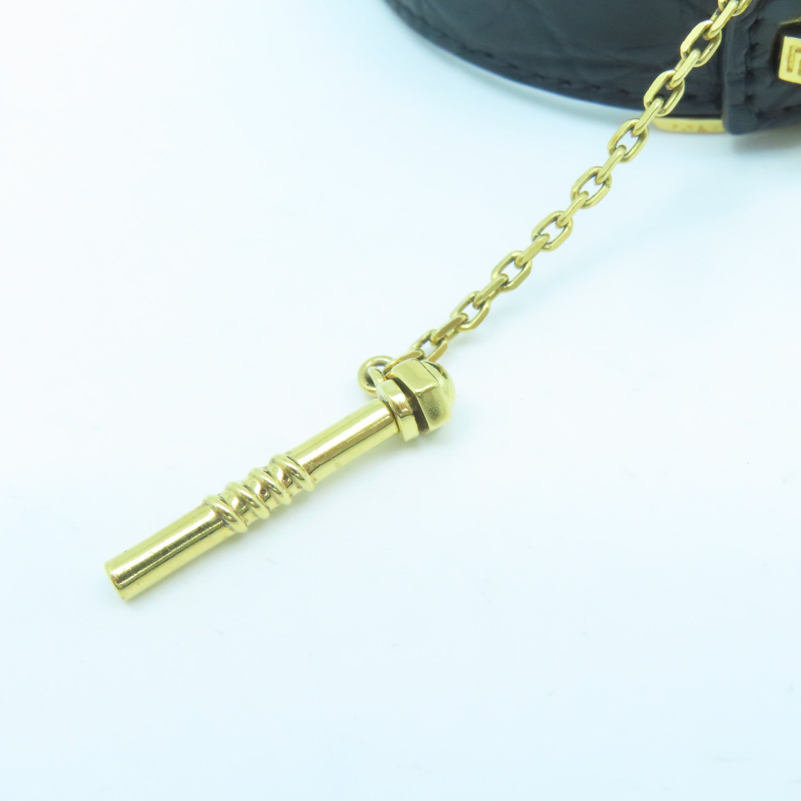 VERSACE 牛皮皮革/金屬Bracelet金扣手鐲黑色