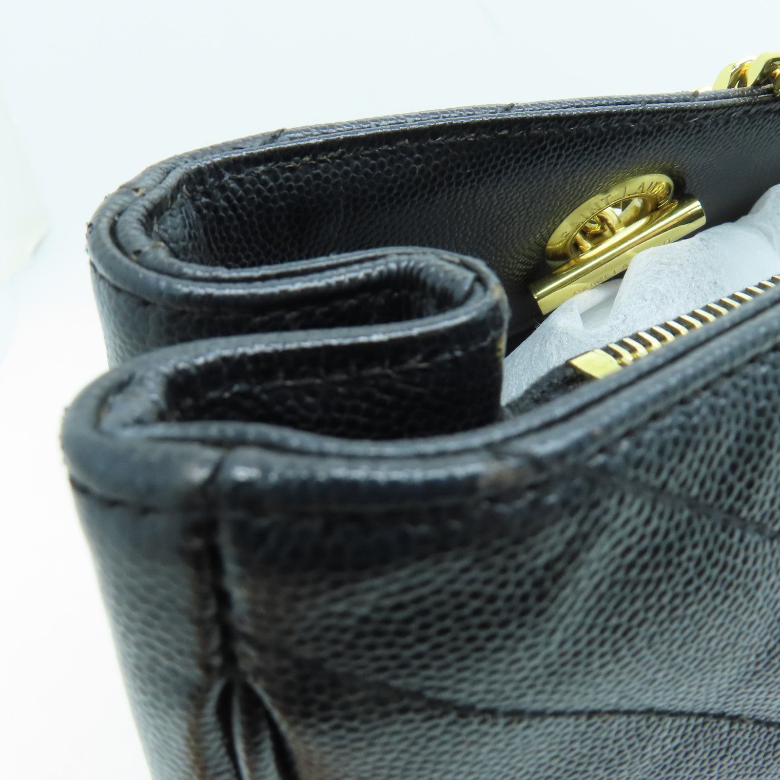YVES SAINT LAURENT 牛皮皮革Chain Shoulder金扣肩背袋黑色