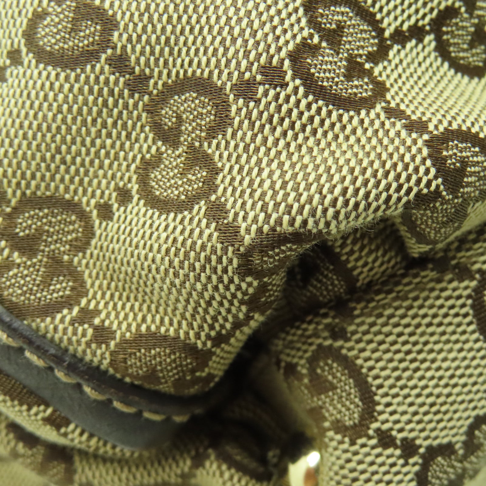 GUCCI 帆布Tote Bag金扣手挽袋棕色