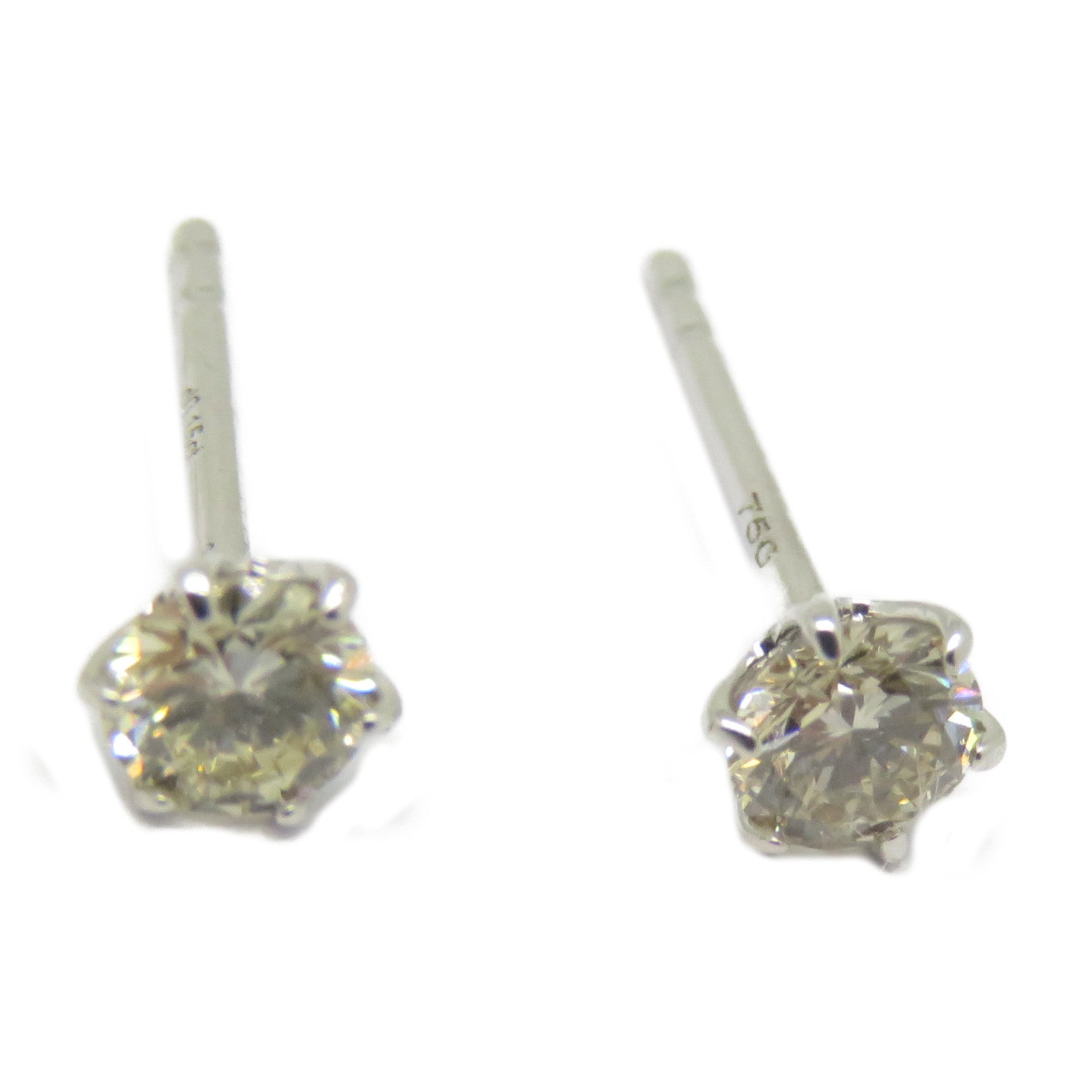 JEWELRY 18K白金Diamond Earrings 0.30ct鑽石耳環銀色