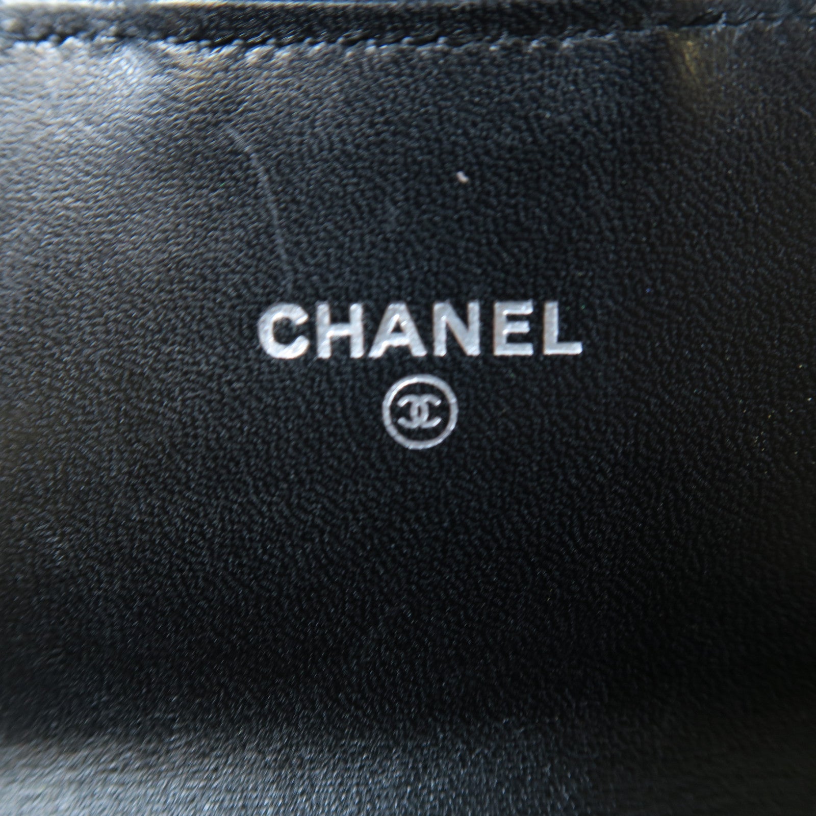 CHANEL 菱格羊皮皮革Small Wallet銀扣紐扣錢包黑色