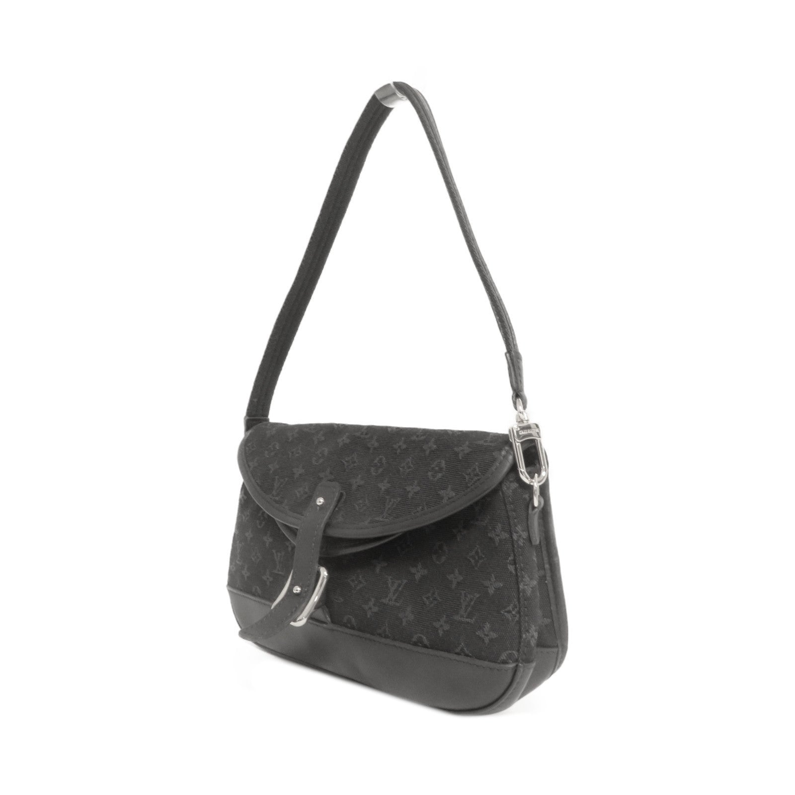 LOUIS VUITTON Monogram Miniran Marjorie金扣肩背袋黑色
