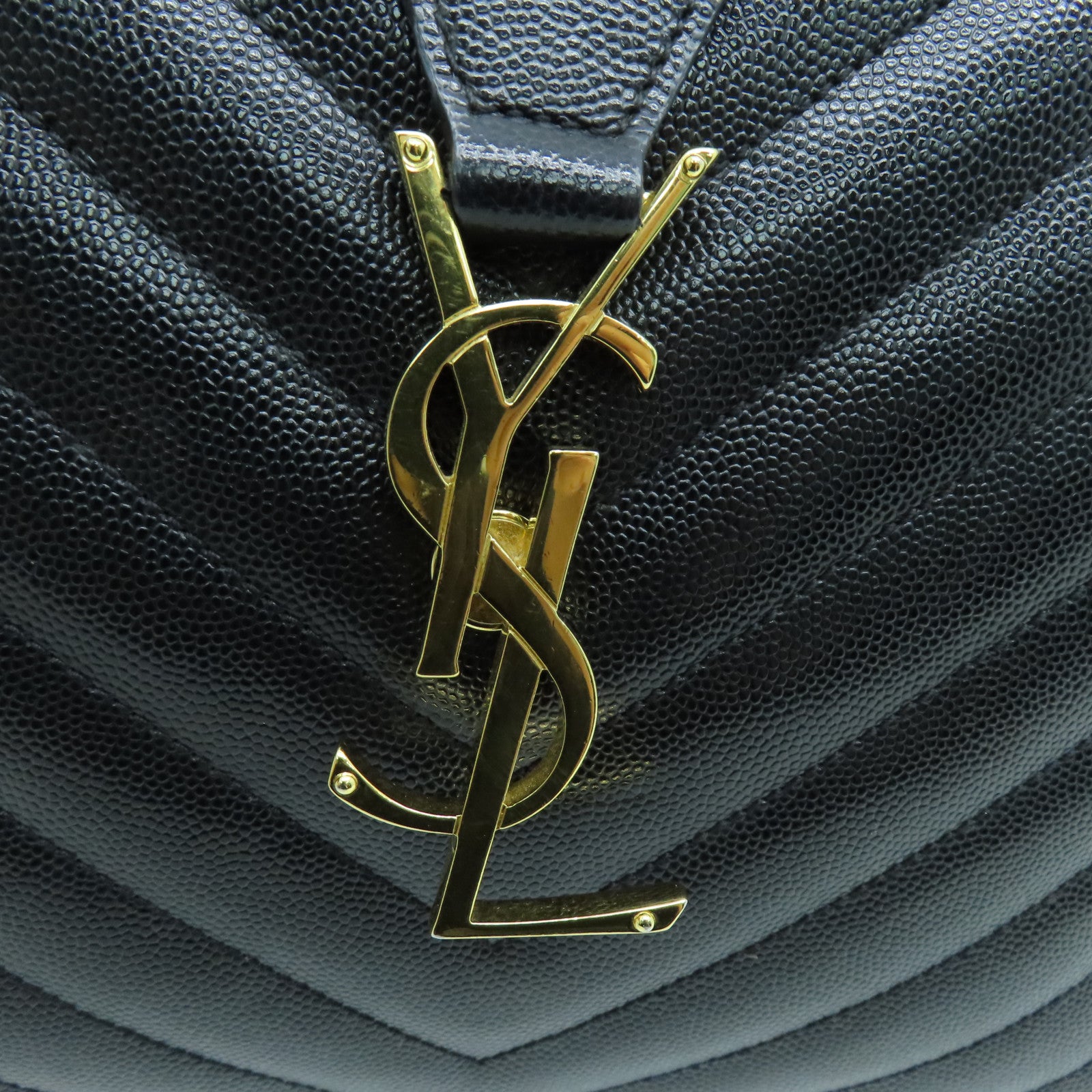 YVES SAINT LAURENT 牛皮皮革Chain Shoulder金扣肩背袋黑色