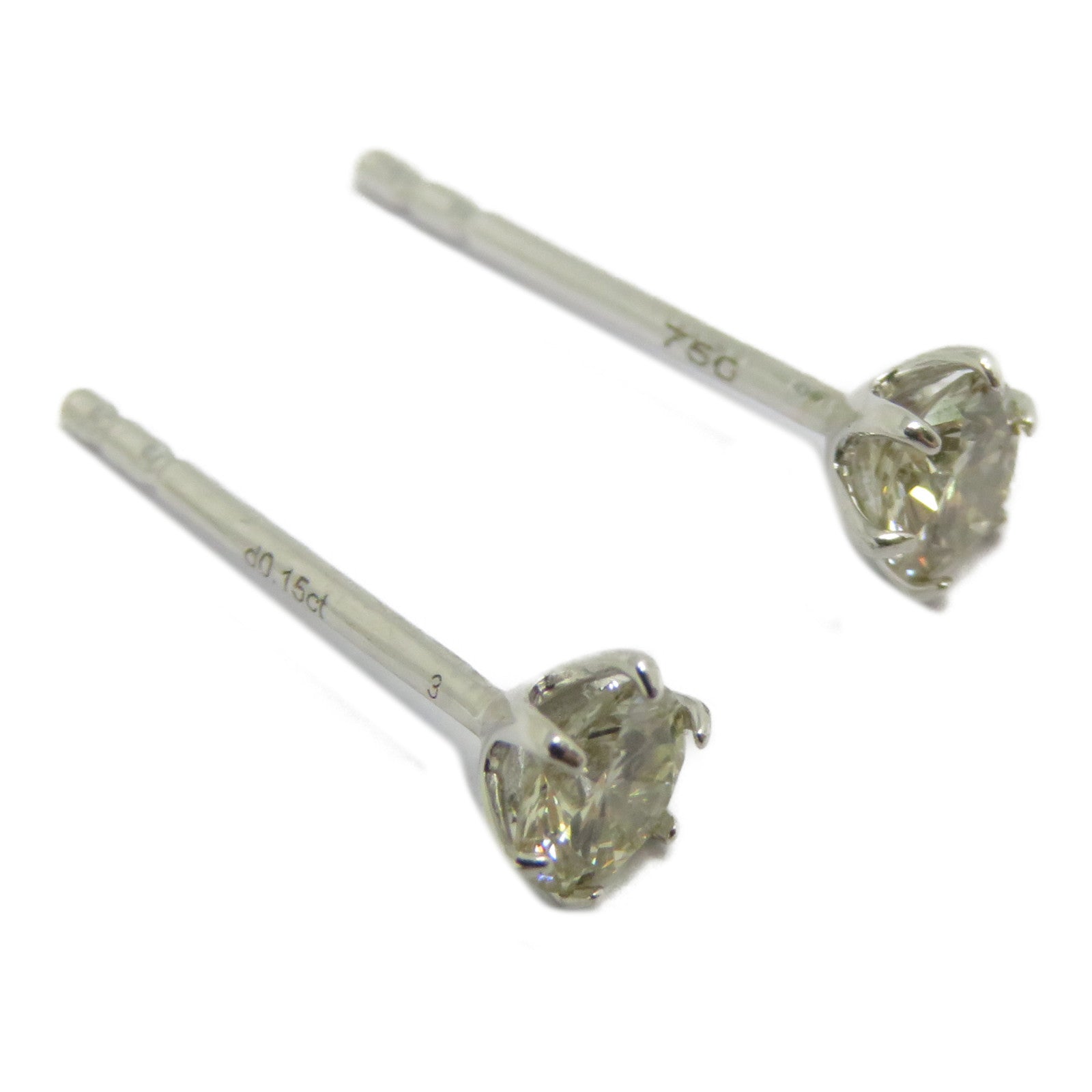 JEWELRY 18K白金Diamond Earrings 0.30ct鑽石耳環銀色