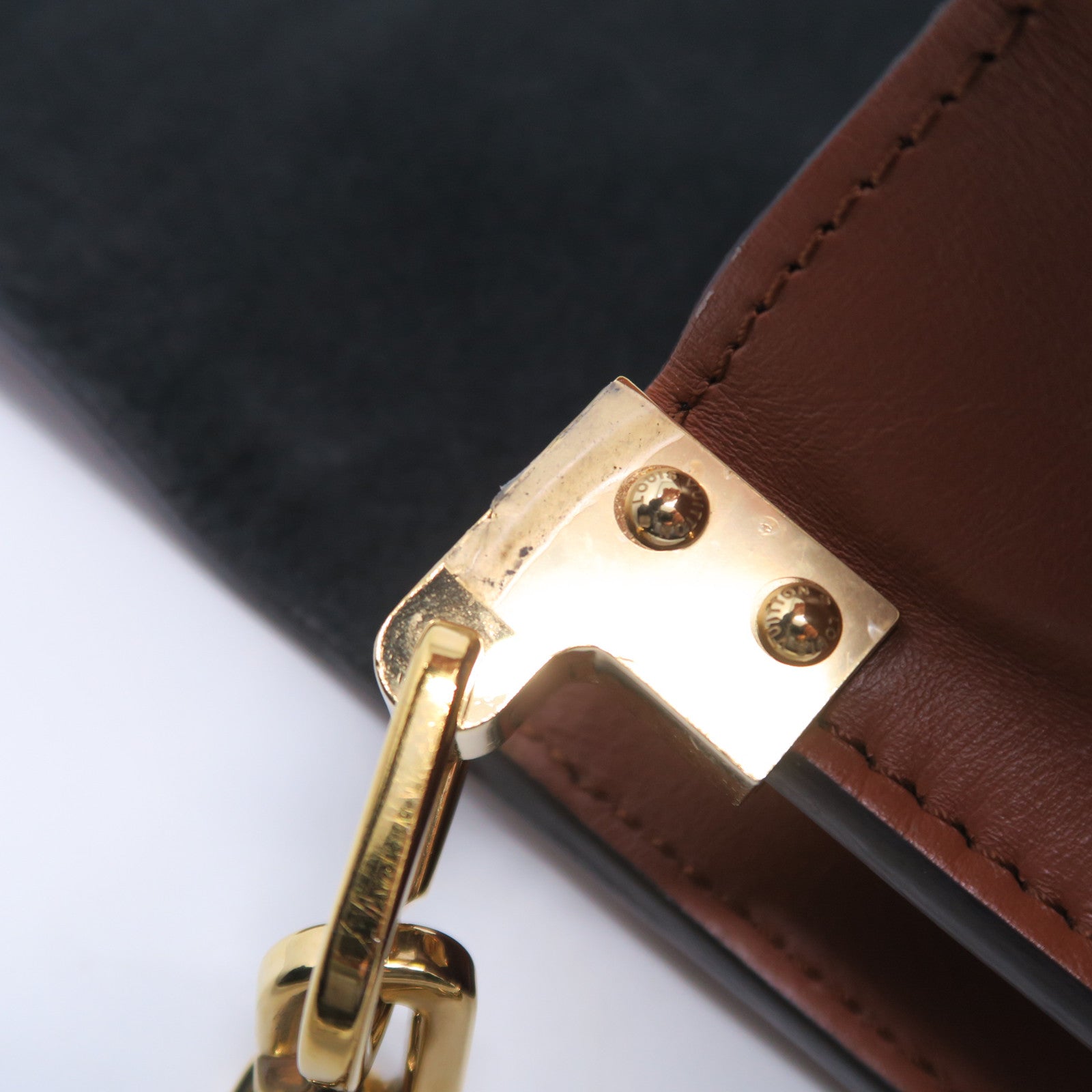 LOUIS VUITTON Monogram Dauphine MM金扣肩背袋啡色