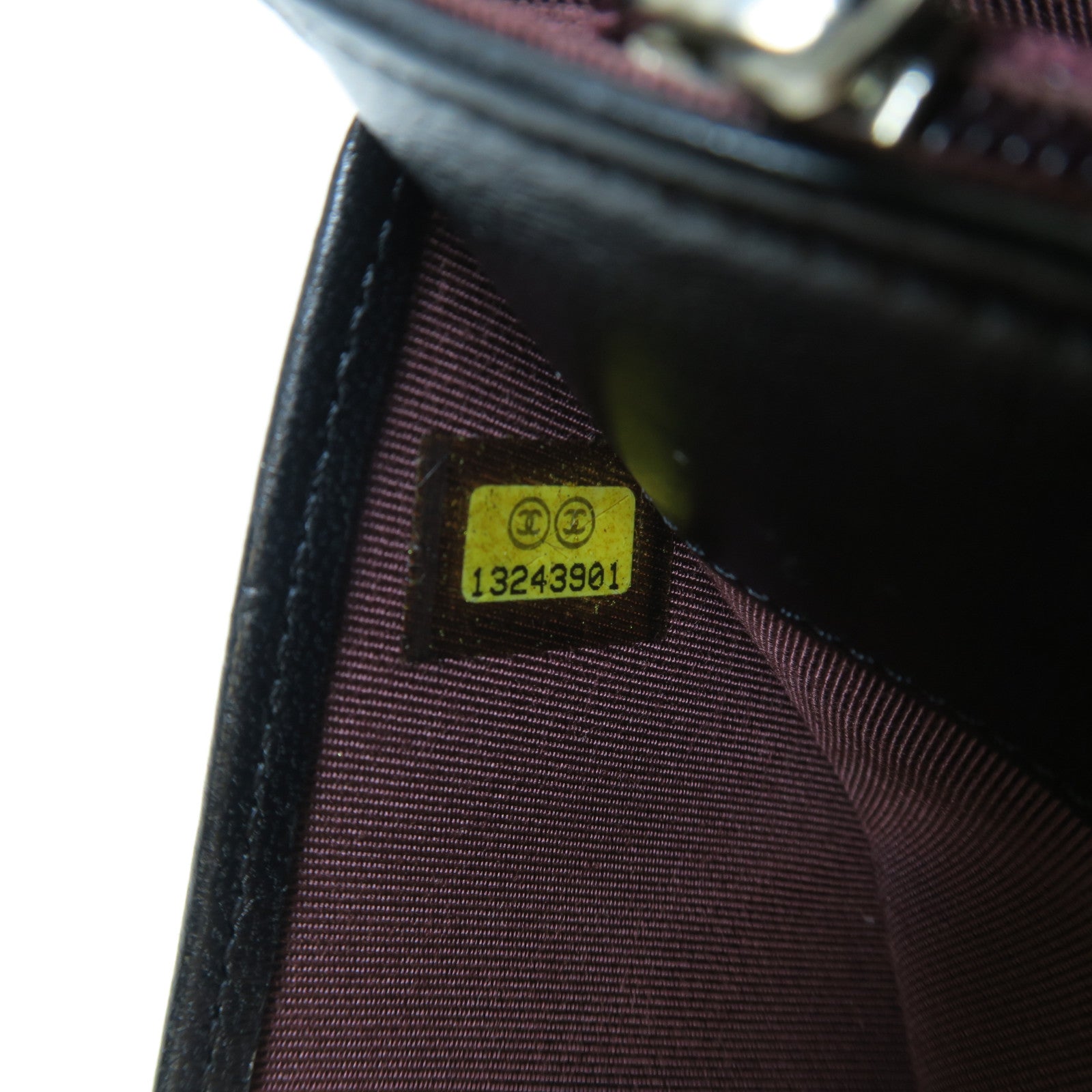 CHANEL 菱格羊皮皮革Small Wallet銀扣紐扣錢包黑色