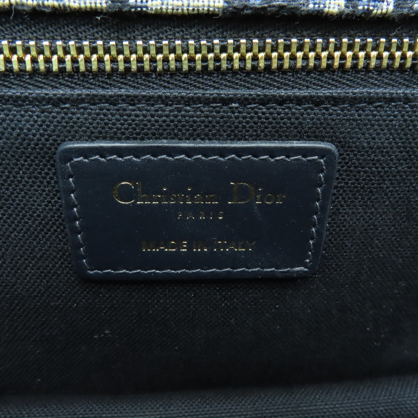 Dior 帆布Montaigne 30金扣鏈帶肩背袋藍色