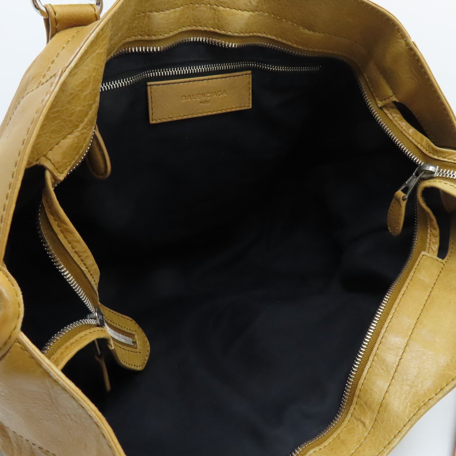 BALENCIAGA 【激減優惠】牛皮皮革Part Time銀扣手挽肩背兩用袋啡色