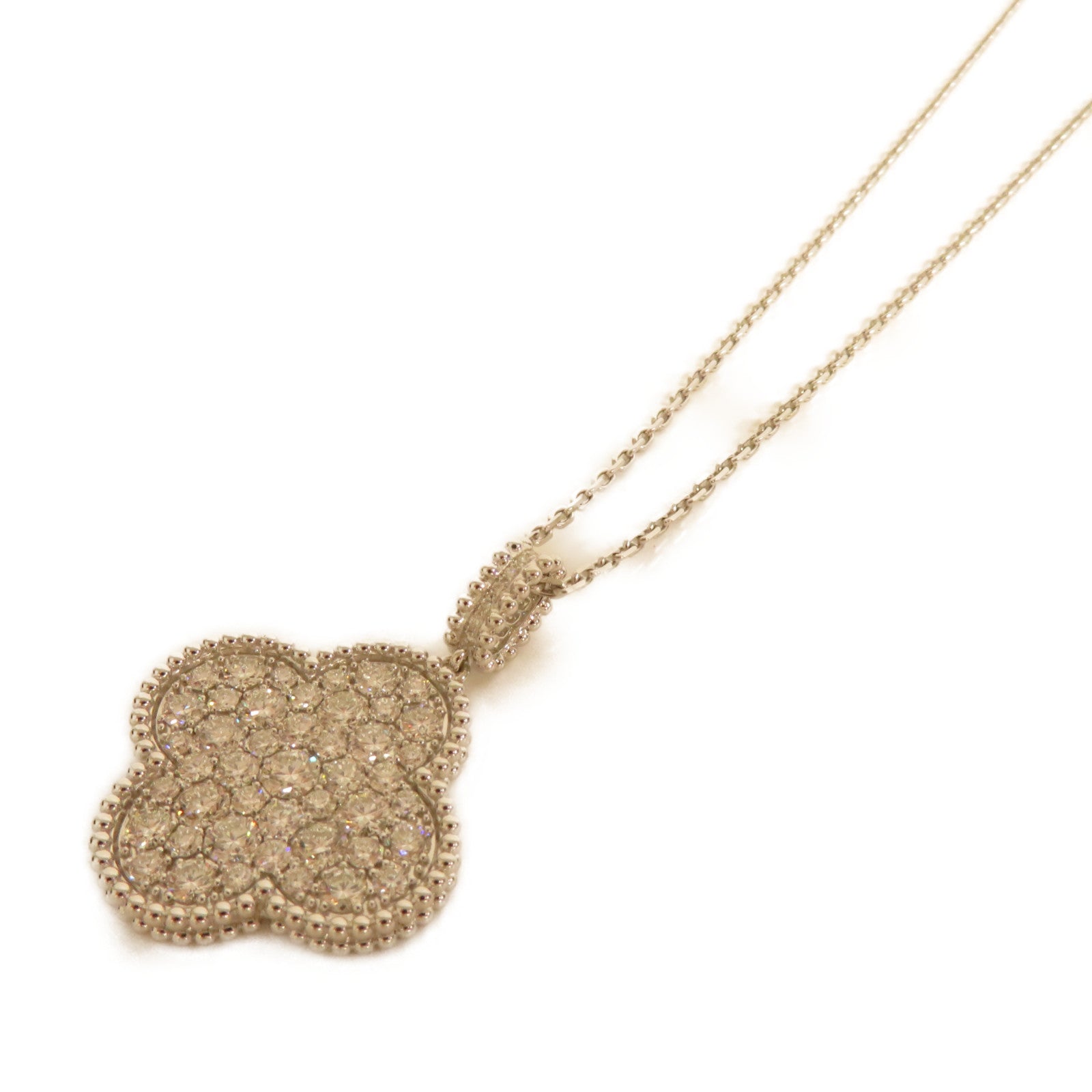Van Cleef & Arpels 18K白金Magic Alhambra Necklace項鍊銀色