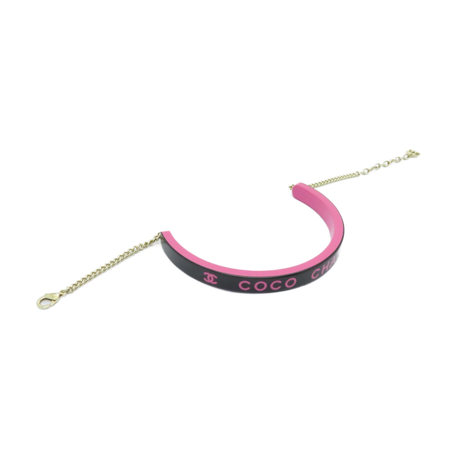 CHANEL PVC/金屬Necklace項鍊粉紅色/黒色