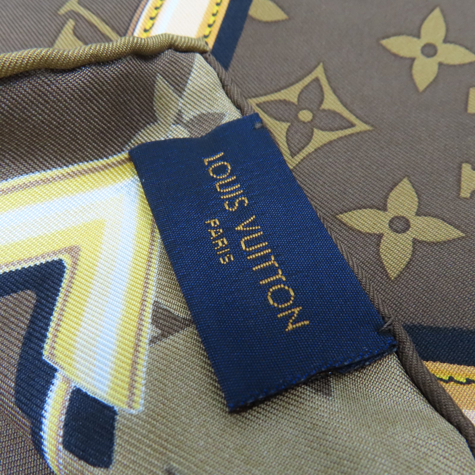 LOUIS VUITTON 絲質Monogram Confidential Square S00 Scarf絲巾啡色