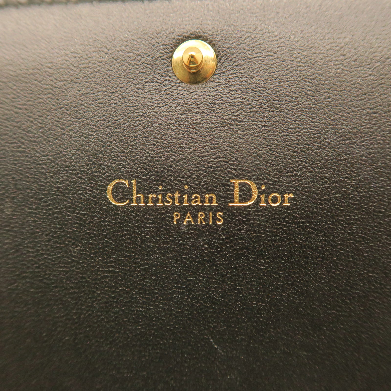 Dior Leather Chain Shoulder Gold Buckle Shoulder Bag Black