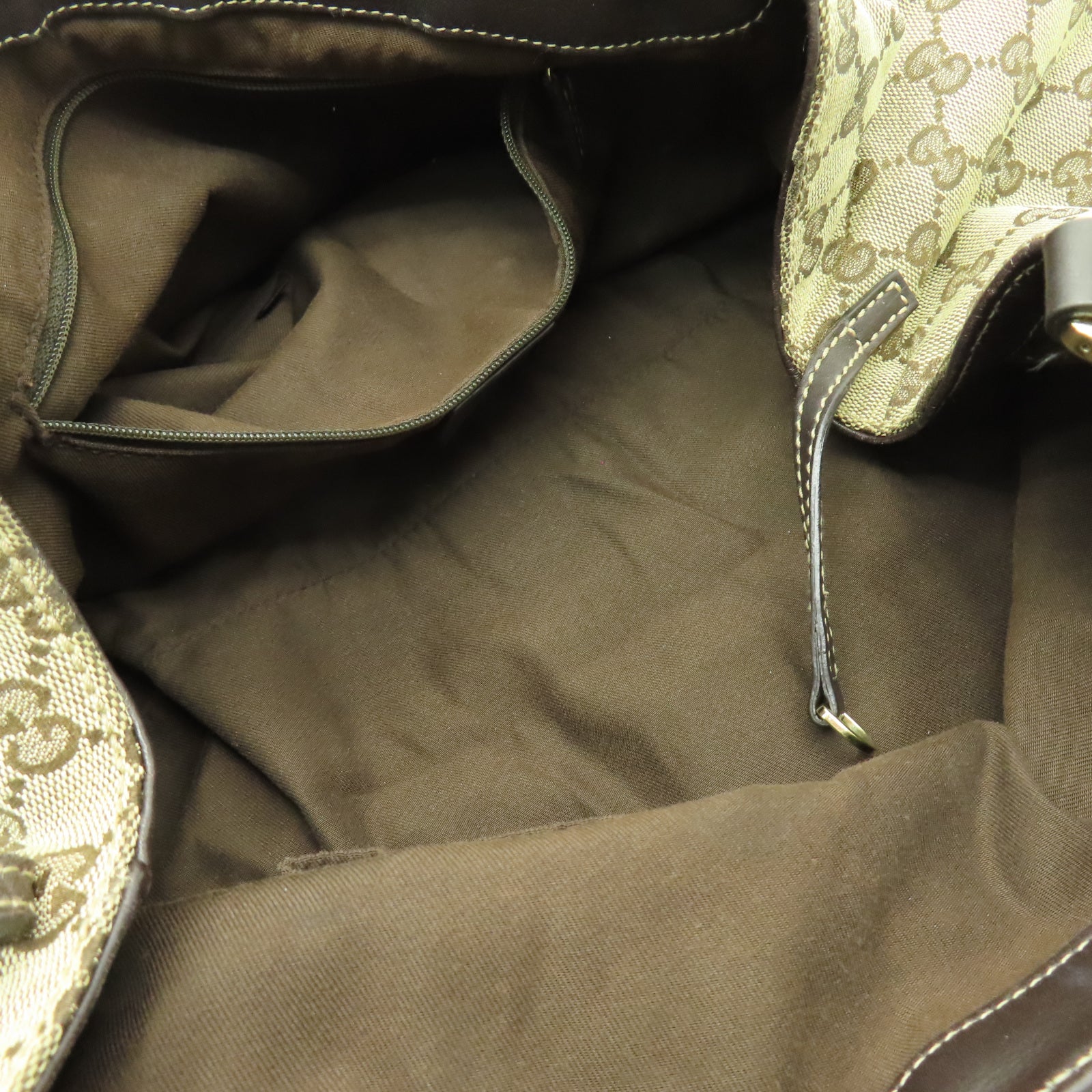 GUCCI 帆布Tote Bag金扣手挽袋棕色