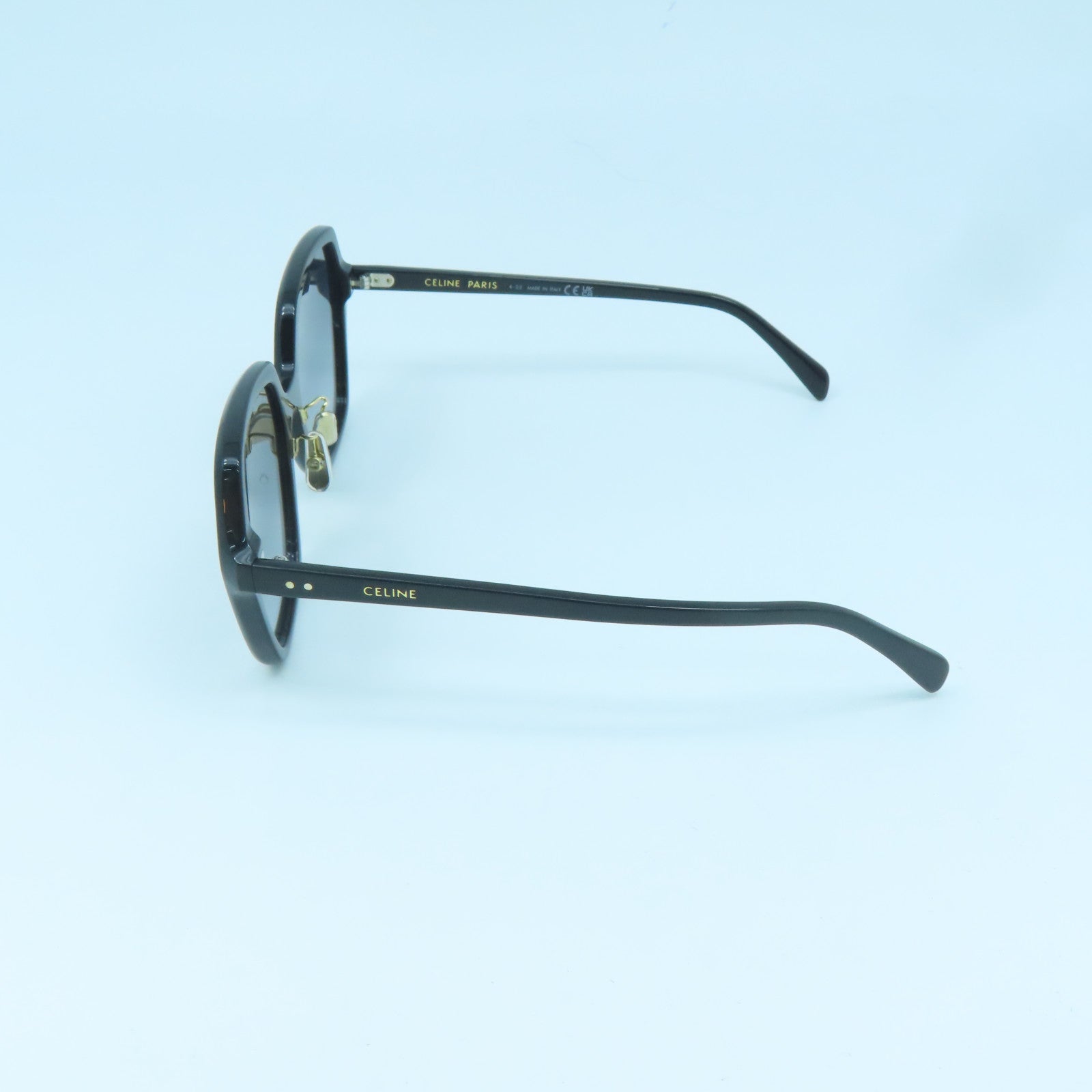 CELINE PVC Sunglasses Gold Buckle Sunglasses Black