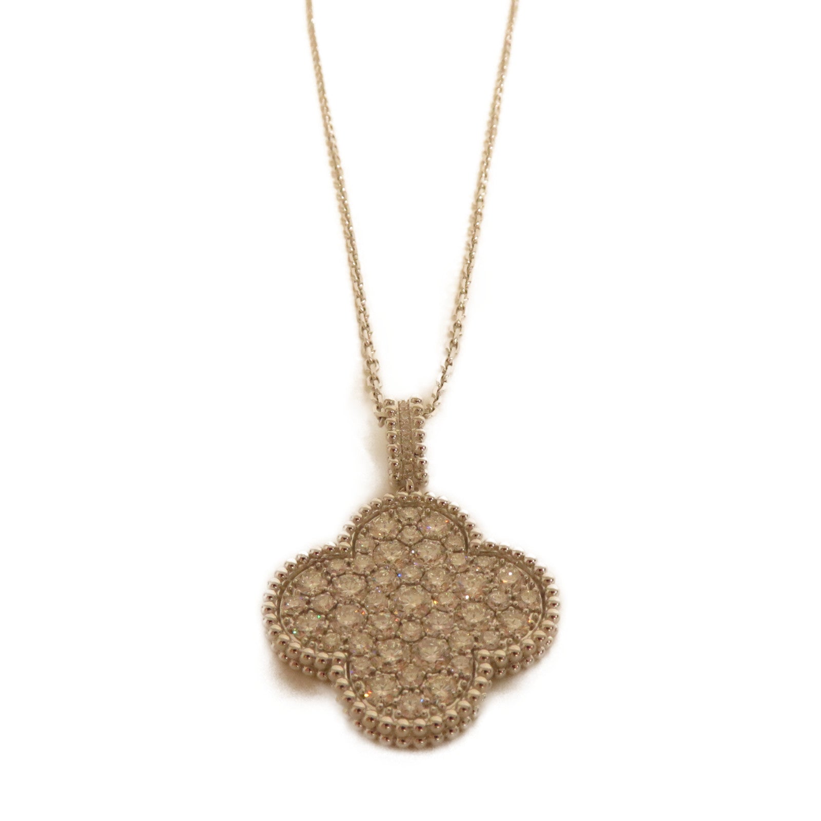 Van Cleef & Arpels 18K白金Magic Alhambra Necklace項鍊銀色