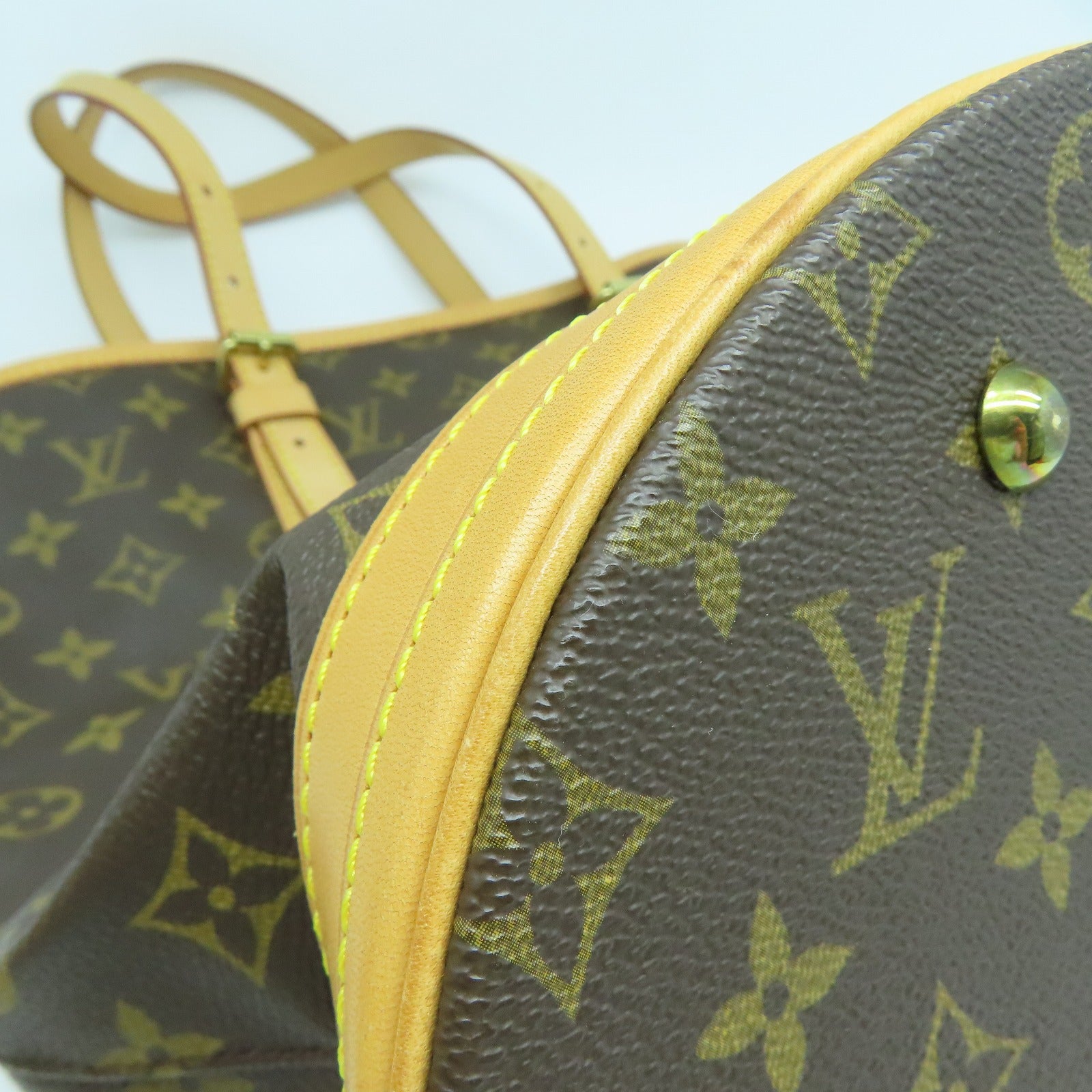 LOUIS VUITTON Monogram Bucket GM金扣手挽袋啡色