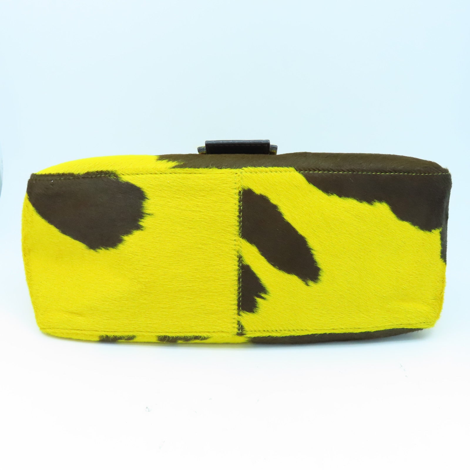 FENDI 馬毛Shoulder Bag銀扣手挽袋黃色/啡色