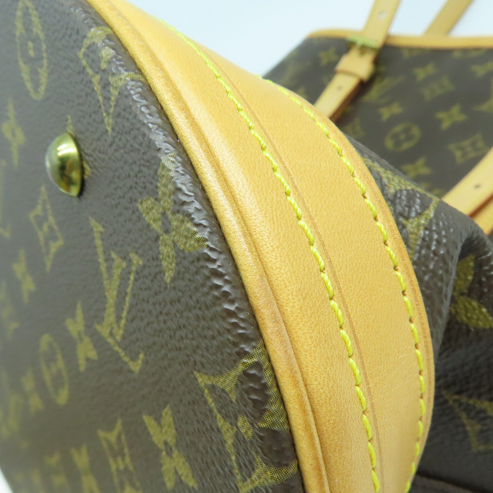 LOUIS VUITTON Monogram Bucket GM金扣手挽袋啡色