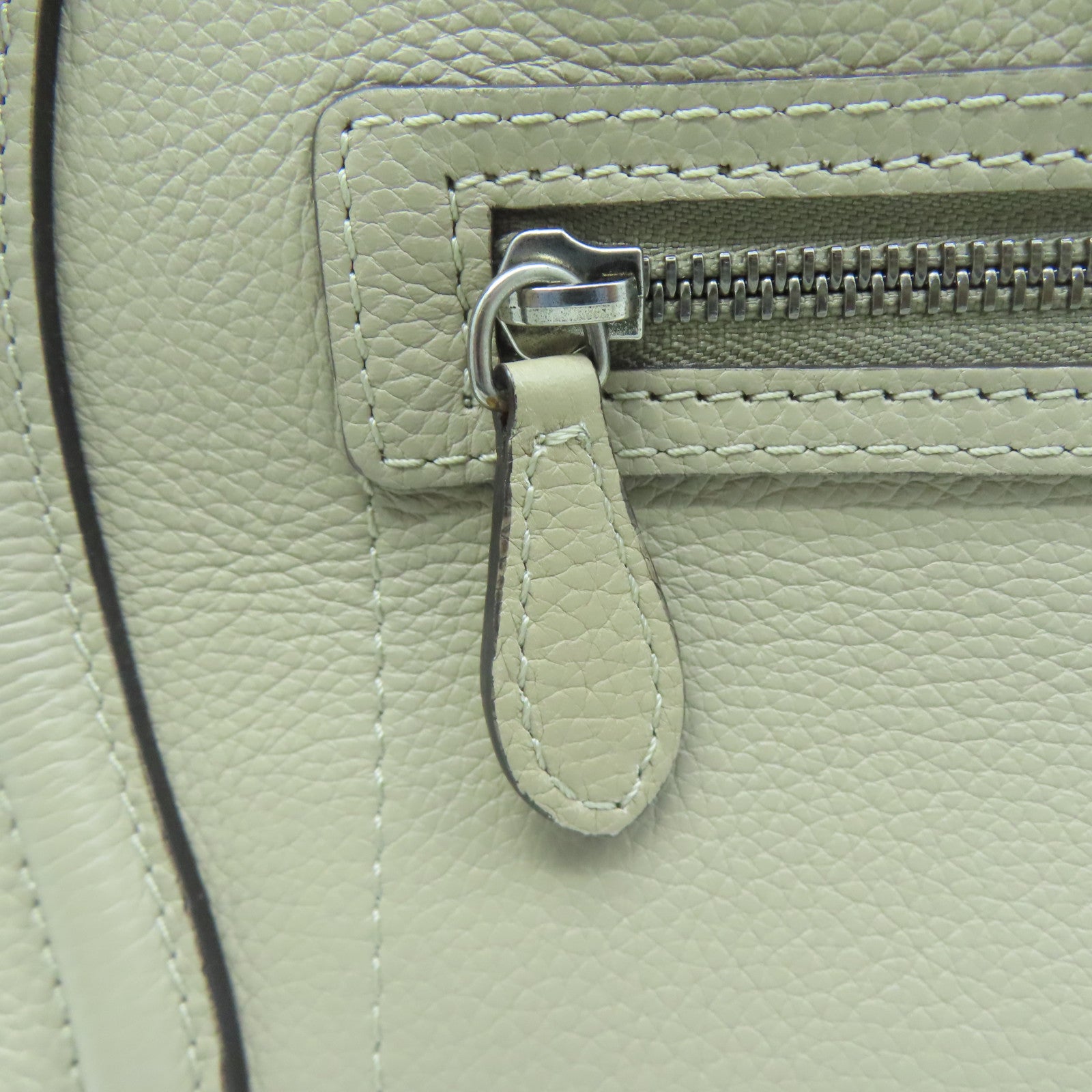 CELINE Cowhide Leather Micro Luggage Silver Buckle Handle Bag Gray