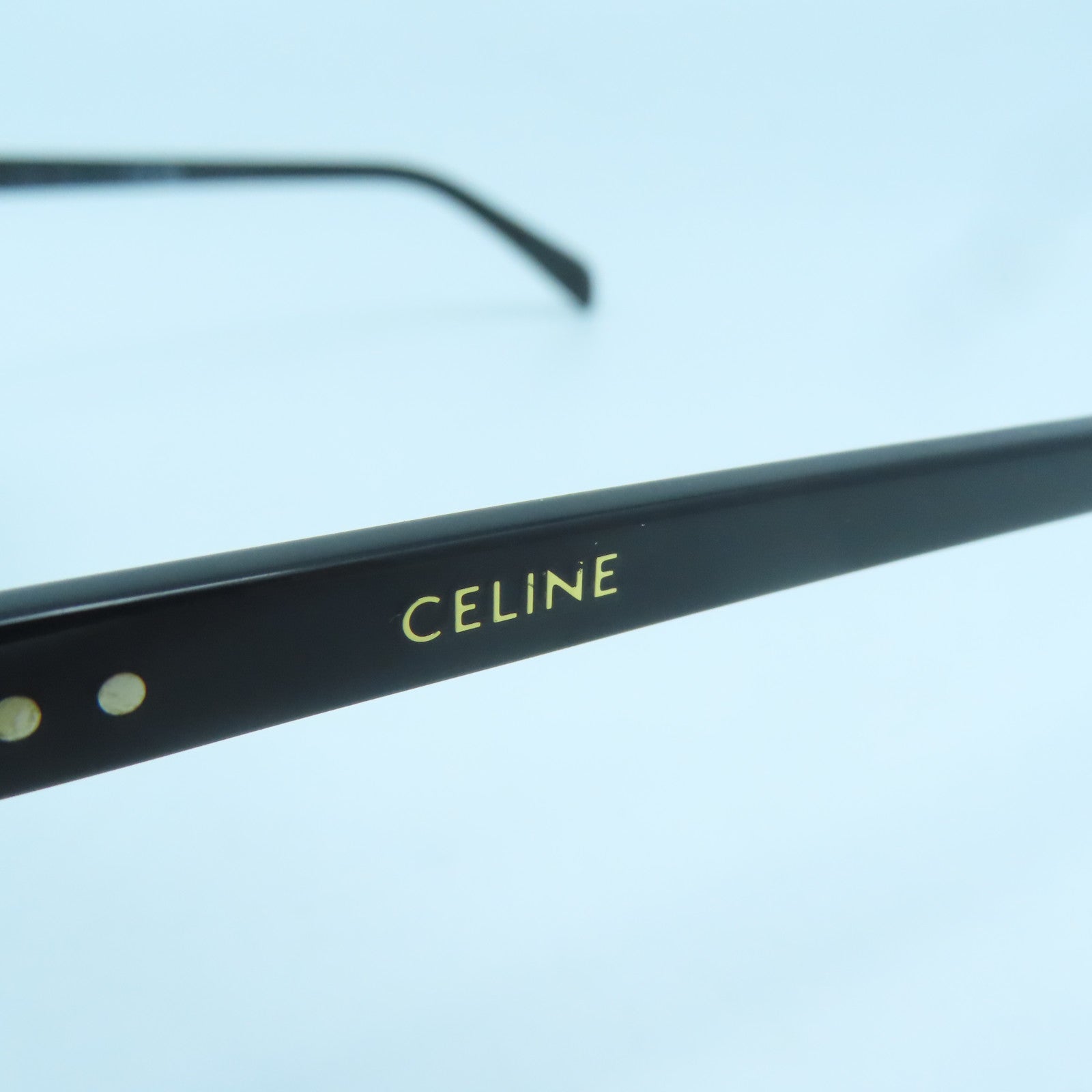 CELINE PVC Sunglasses Gold Buckle Sunglasses Black