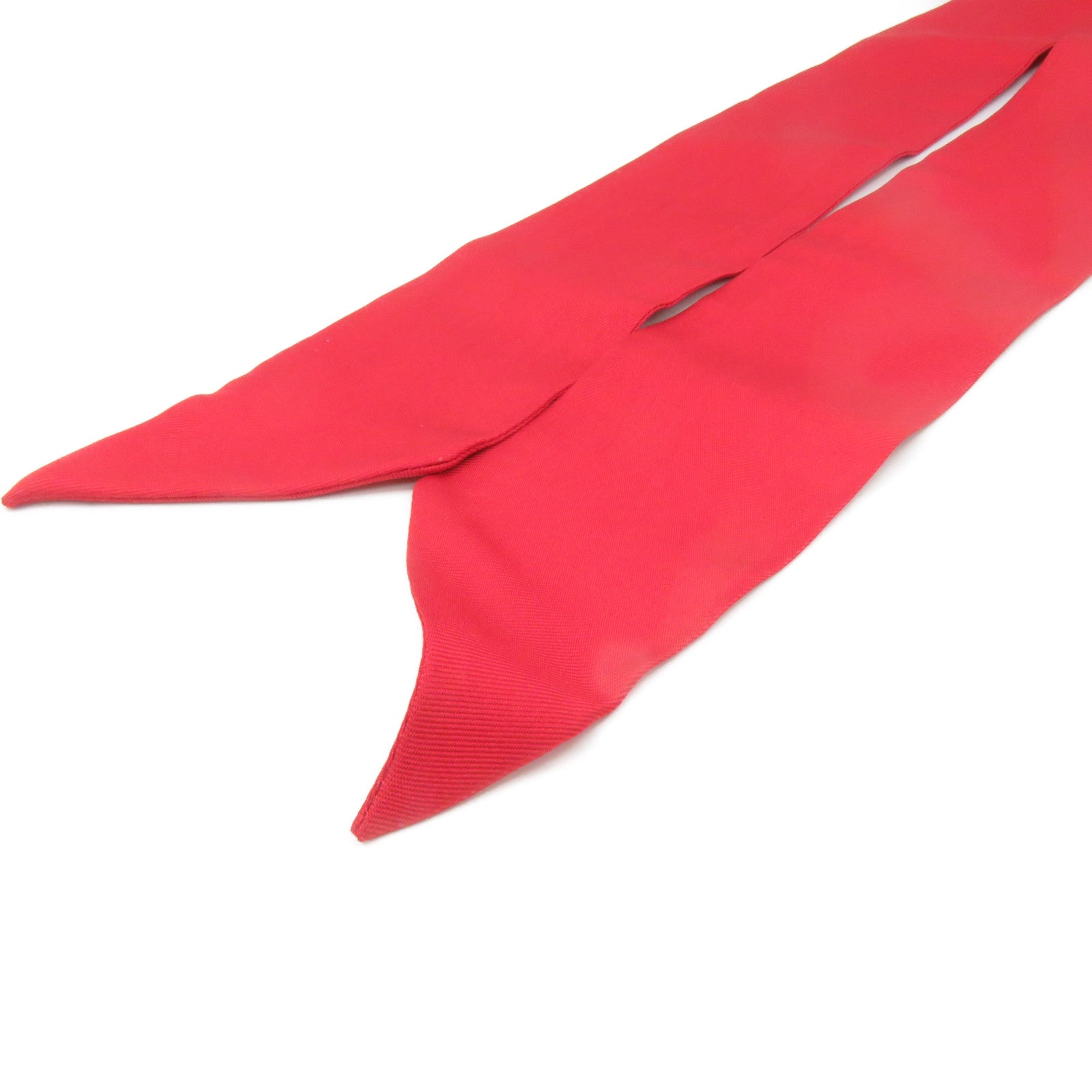 HERMES 絲質Twilly Scarf絲巾酒紅色