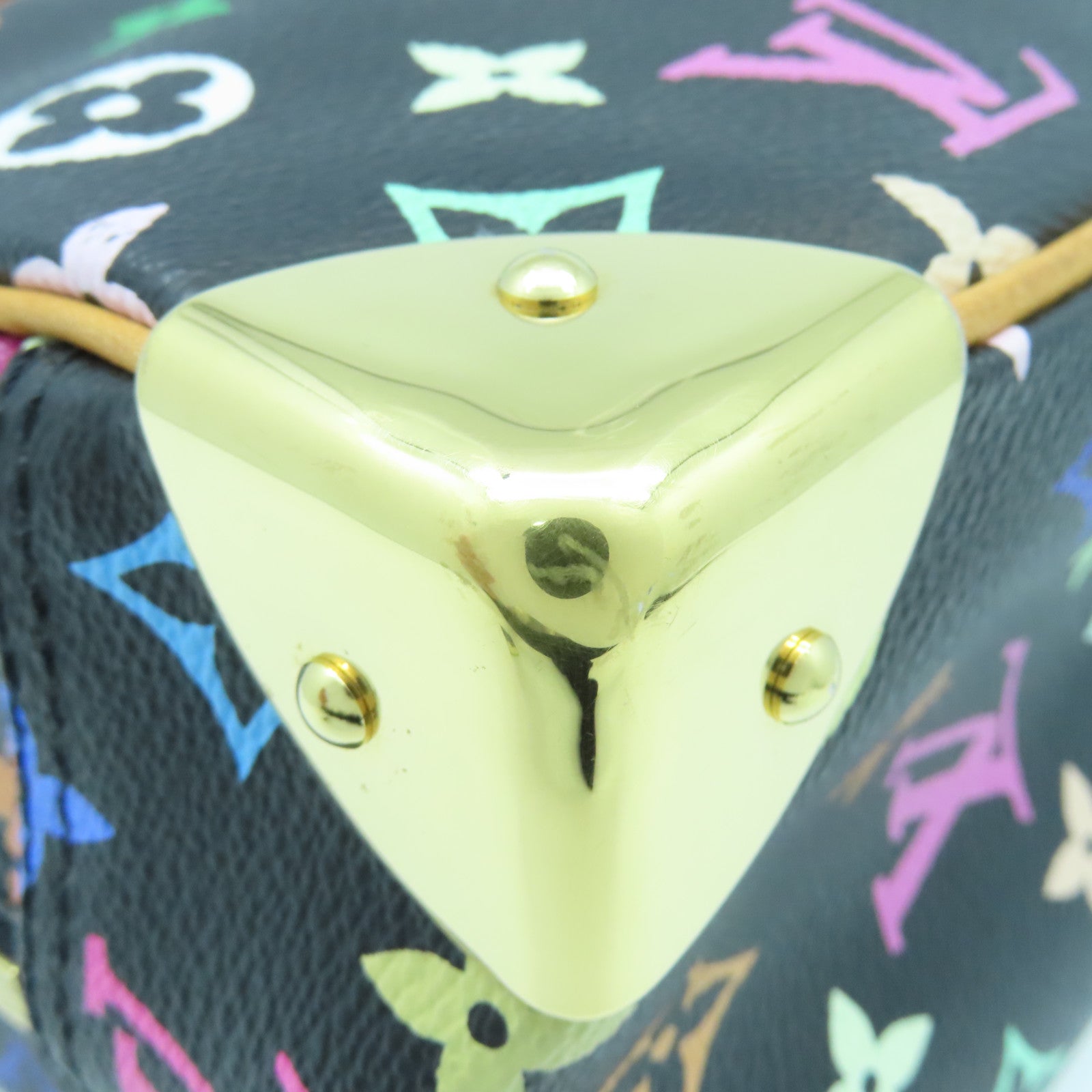 LOUIS VUITTON Monogram Multicolore Trouville金扣手挽袋黑色/彩色