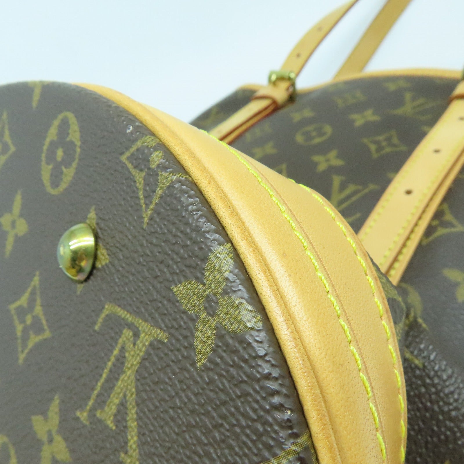 LOUIS VUITTON Monogram Bucket GM金扣手挽袋啡色