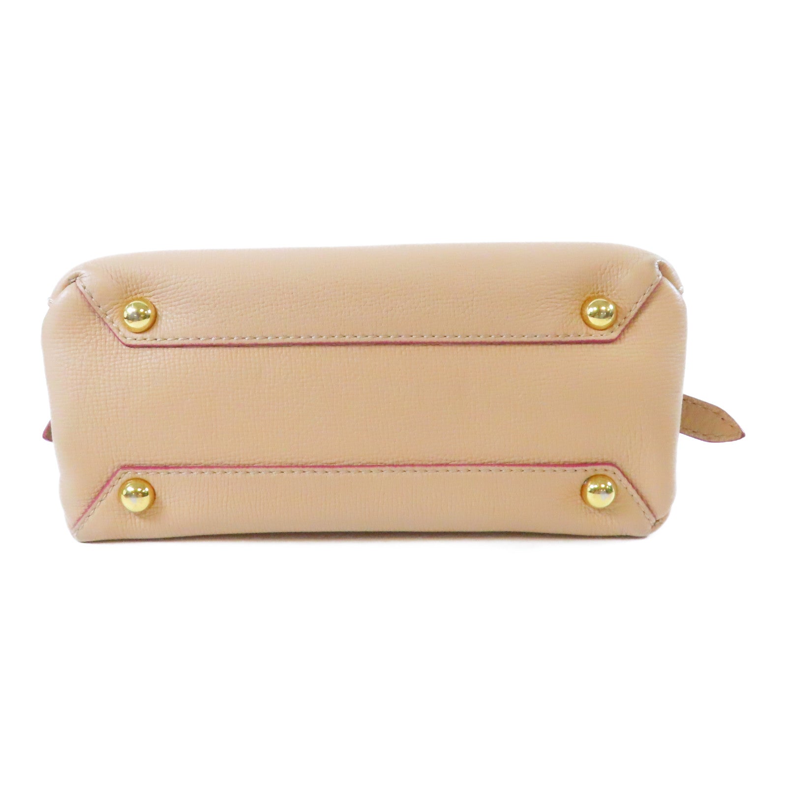 BURBERRY 牛皮皮革2 Way Shoulder Bag金扣手挽肩背兩用袋紅色/米色