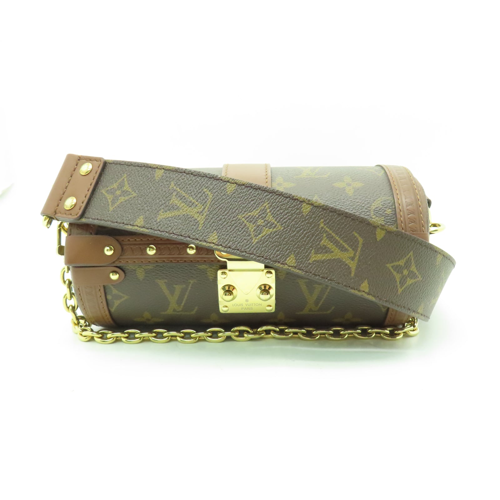 LOUIS VUITTON Monogram Papillon Trunk金扣手挽肩背兩用袋棕色