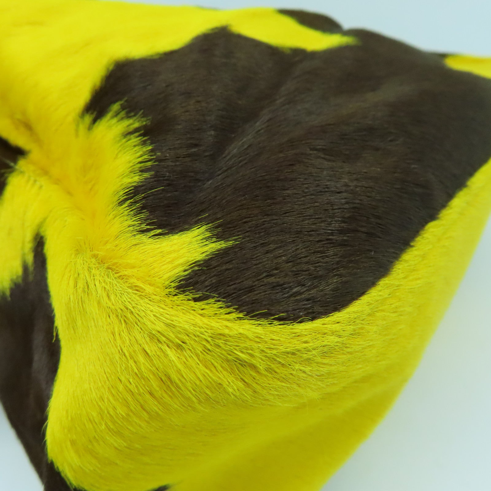 FENDI 馬毛Shoulder Bag銀扣手挽袋黃色/啡色